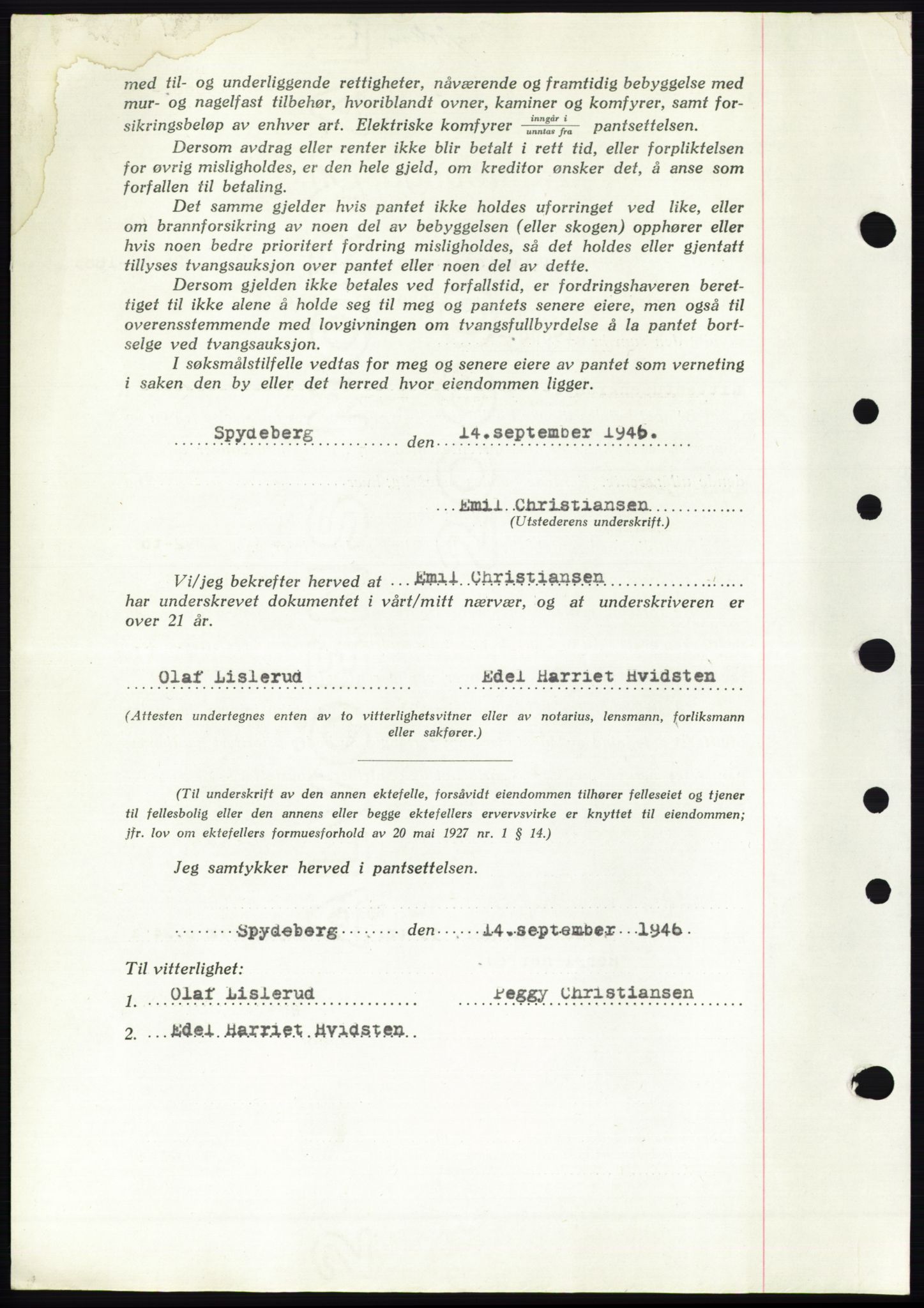 Moss sorenskriveri, SAO/A-10168: Mortgage book no. B15, 1946-1946, Diary no: : 2229/1946