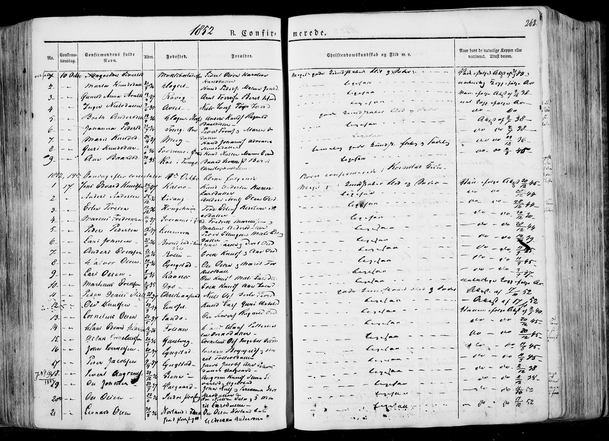 Ministerialprotokoller, klokkerbøker og fødselsregistre - Møre og Romsdal, SAT/A-1454/568/L0803: Parish register (official) no. 568A10, 1830-1853, p. 262