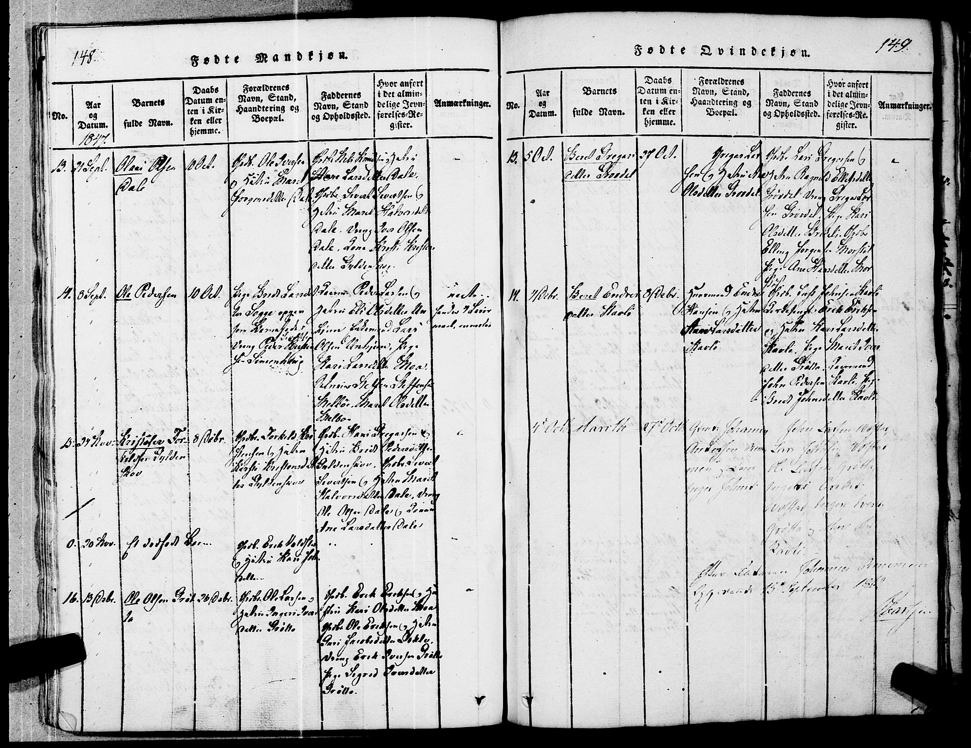 Ministerialprotokoller, klokkerbøker og fødselsregistre - Møre og Romsdal, SAT/A-1454/545/L0585: Parish register (official) no. 545A01, 1818-1853, p. 148-149