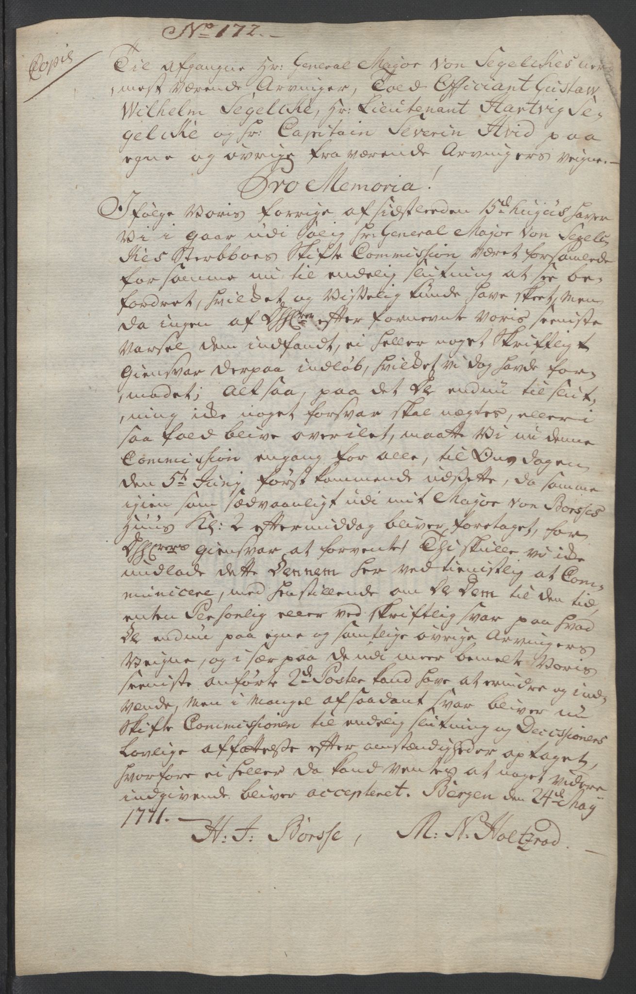 Forsvaret, Generalauditøren, AV/RA-RAFA-1772/F/Fj/Fja/L0032: --, 1750-1823, p. 527