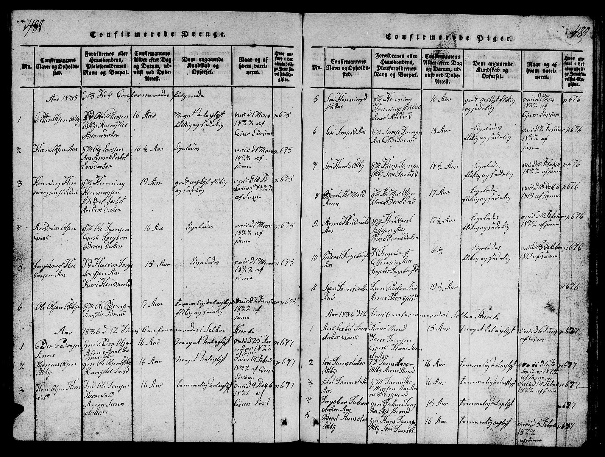Ministerialprotokoller, klokkerbøker og fødselsregistre - Sør-Trøndelag, SAT/A-1456/698/L1164: Parish register (copy) no. 698C01, 1816-1861, p. 488-489