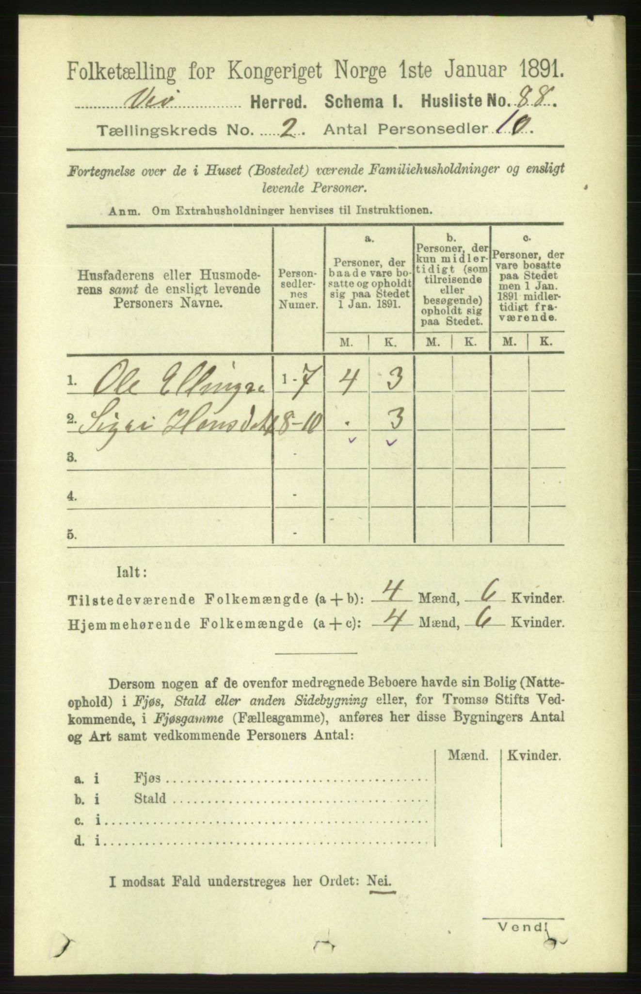 RA, 1891 census for 1541 Veøy, 1891, p. 739