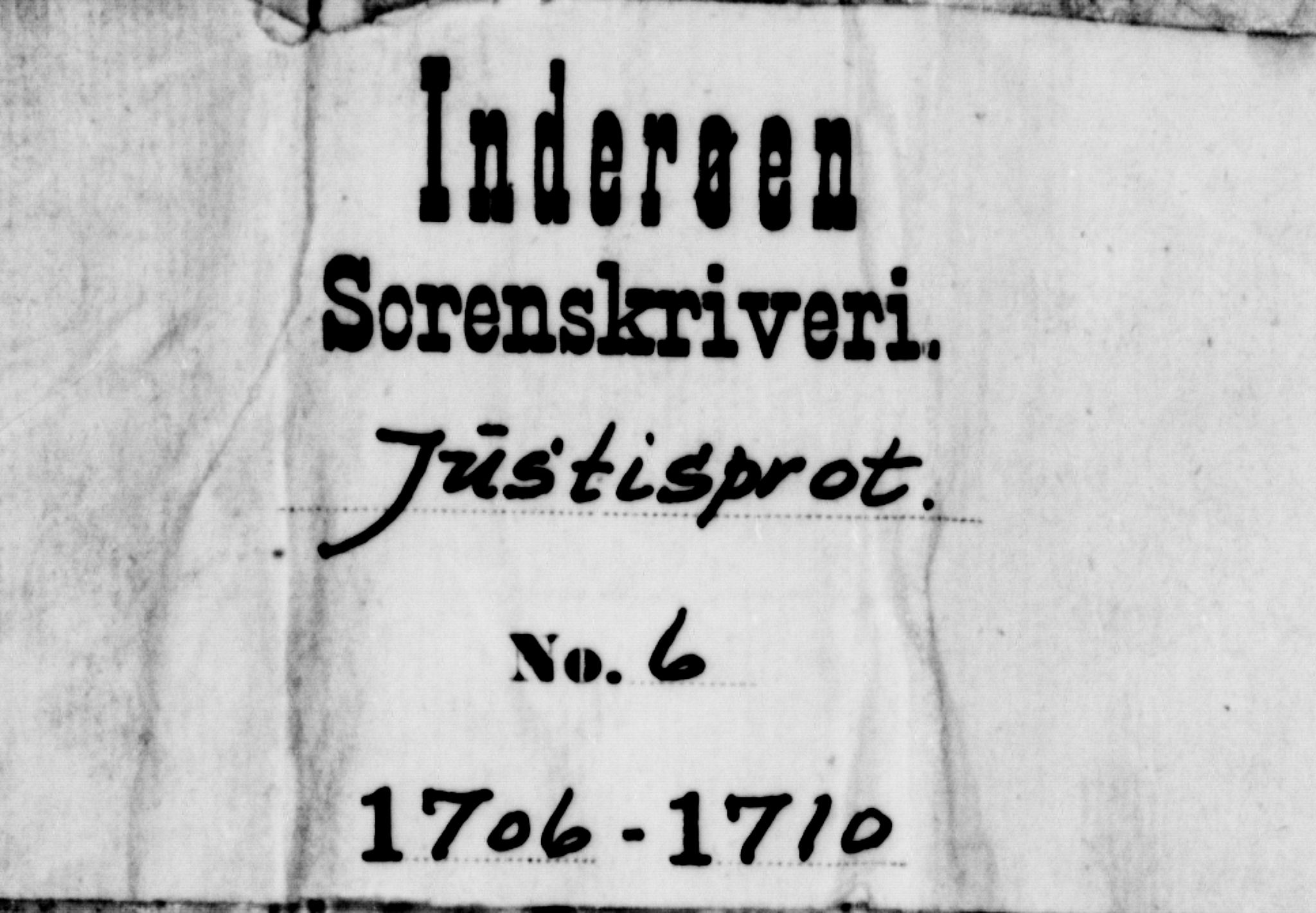 Inderøy sorenskriveri, AV/SAT-A-4147/1/1/1A/L0006: Tingbok, 1706-1710