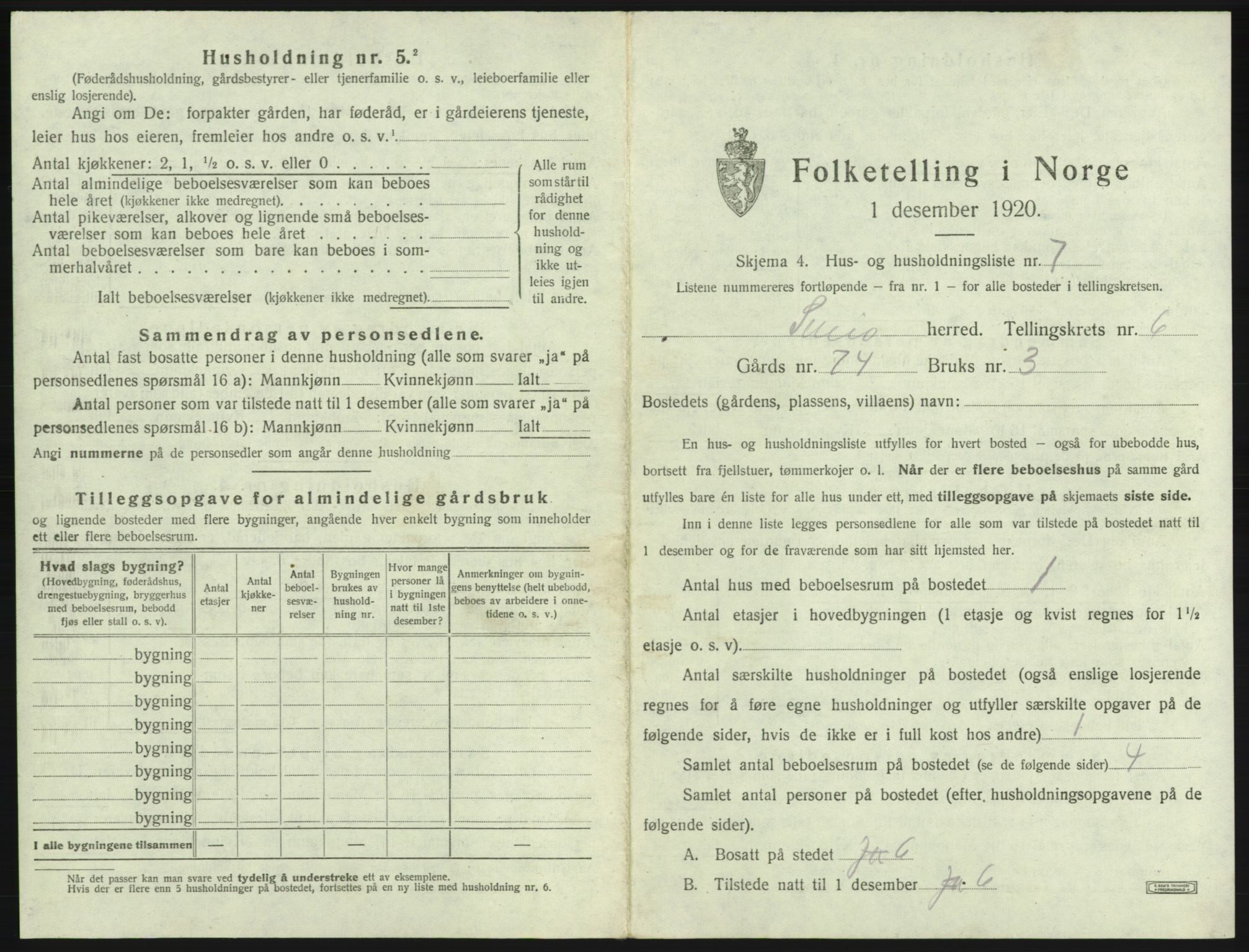 SAB, 1920 census for Sveio, 1920, p. 399