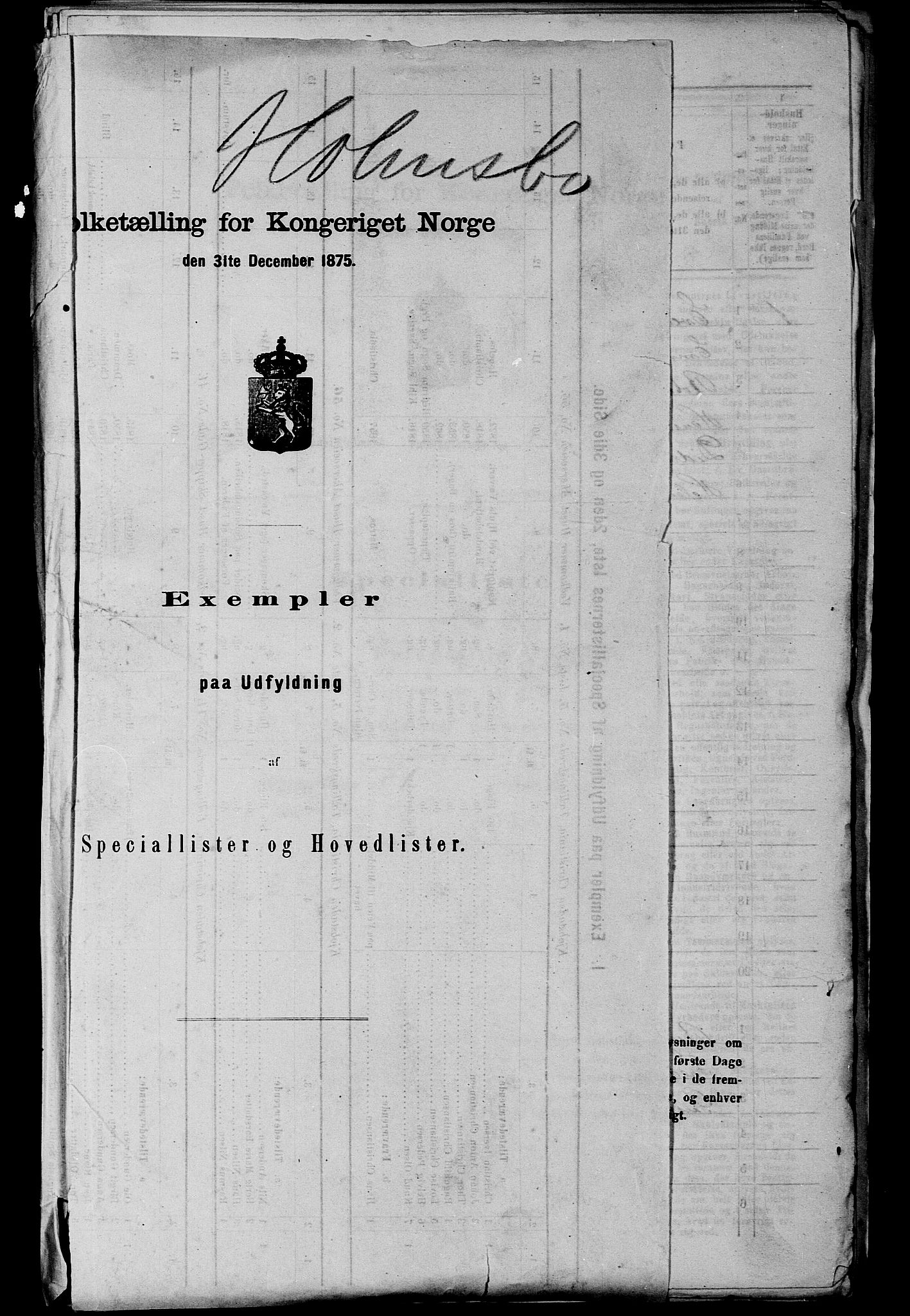 SAKO, 1875 census for 0603B Hurum/Holmsbu, 1875, p. 8