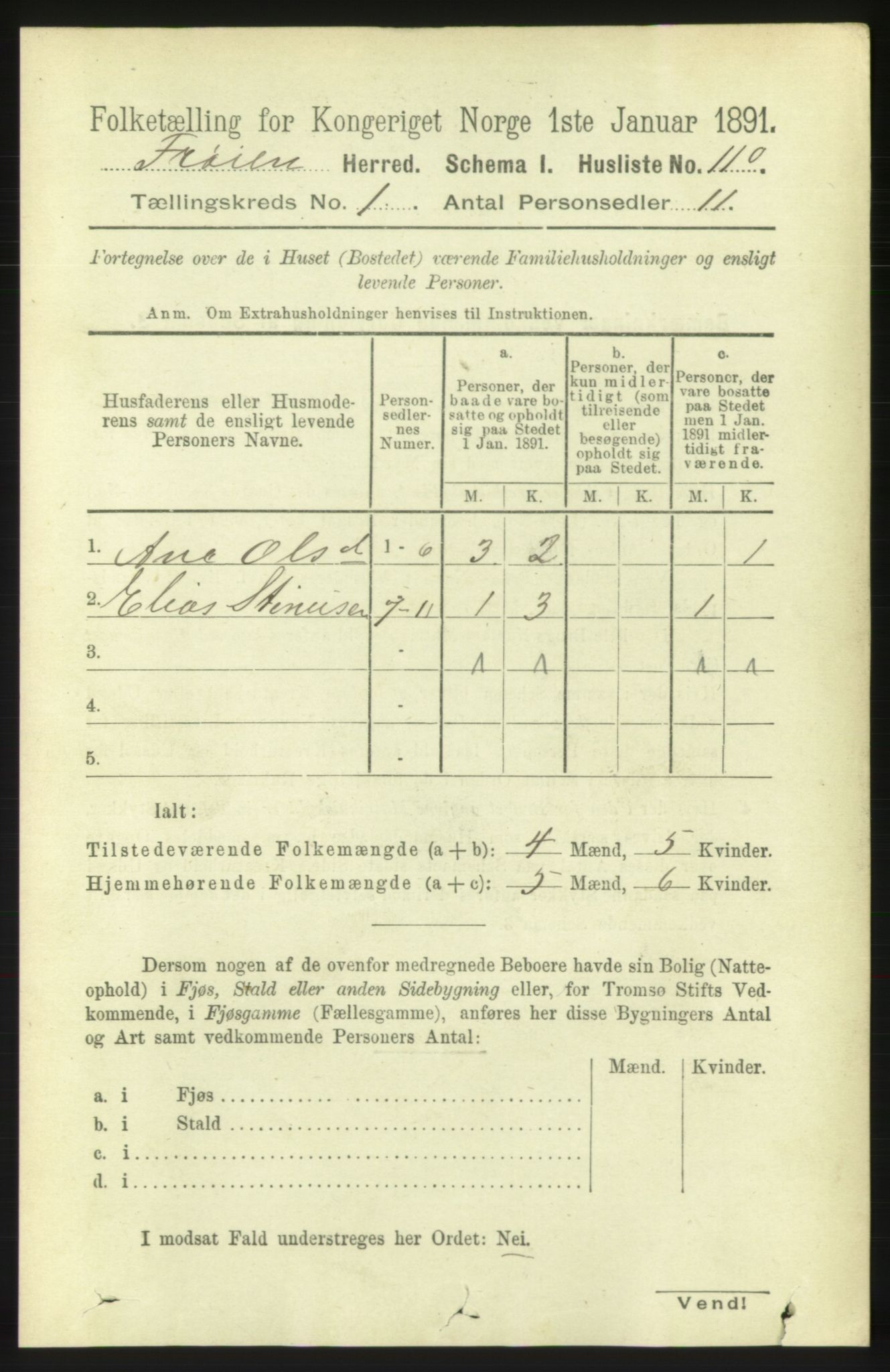 RA, 1891 census for 1619 Frøya, 1891, p. 137