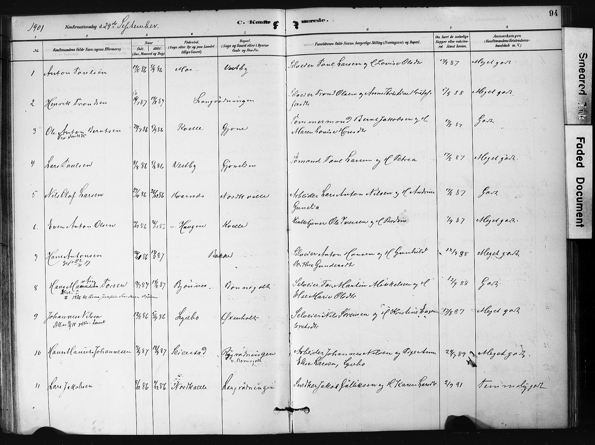 Hedrum kirkebøker, AV/SAKO-A-344/F/Fb/L0001: Parish register (official) no. II 1, 1881-1905, p. 94