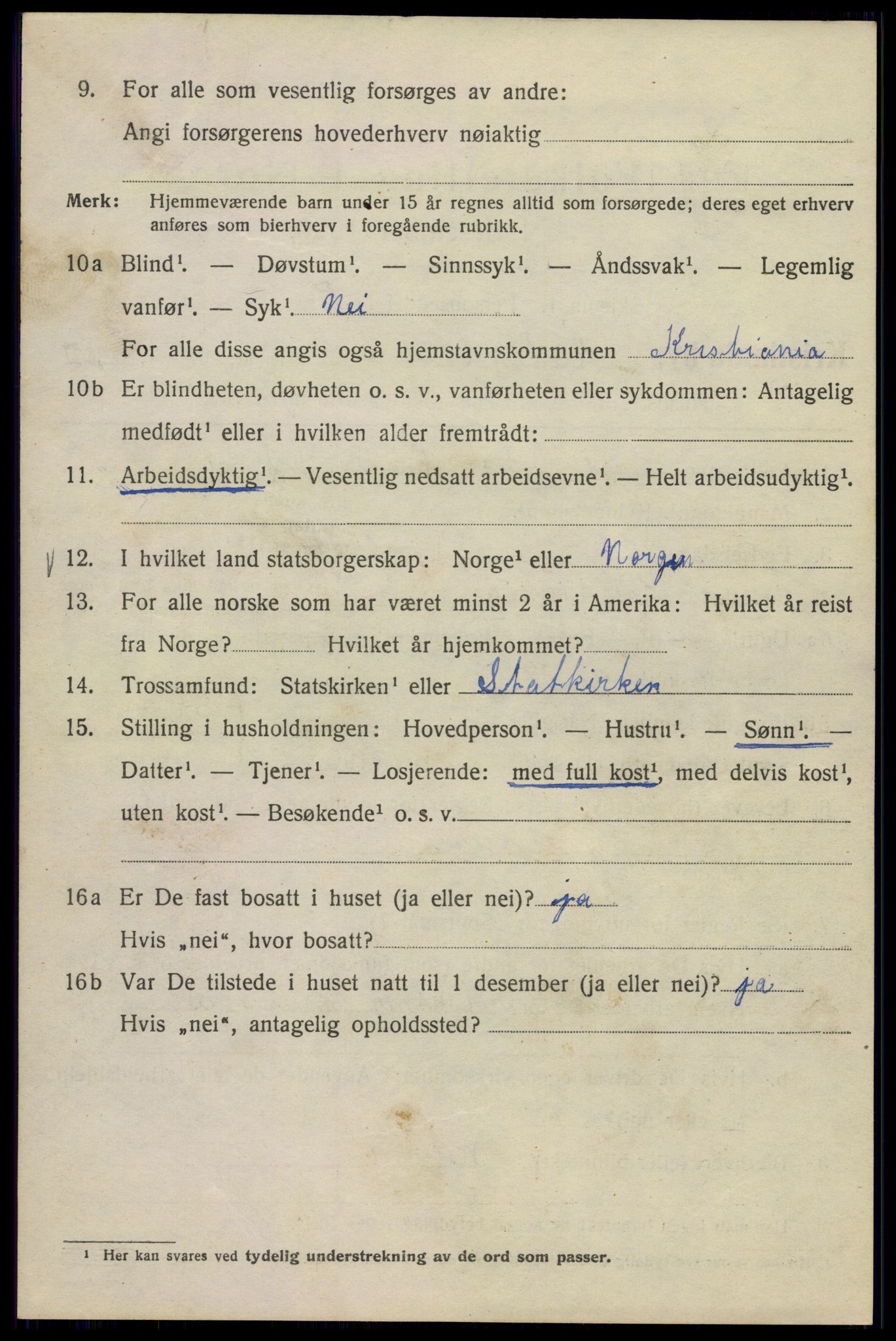 SAO, 1920 census for Kristiania, 1920, p. 611922