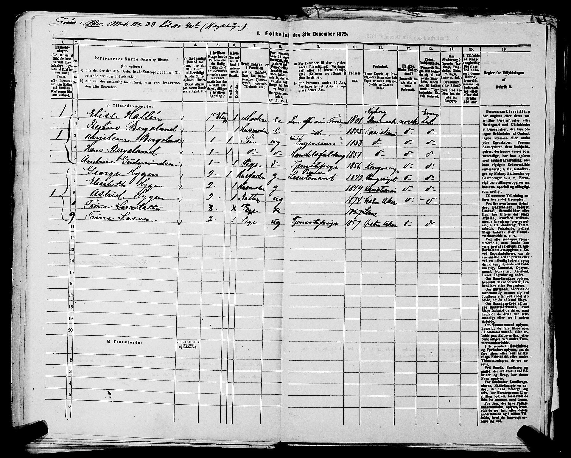 RA, 1875 census for 0218aP Vestre Aker, 1875, p. 2552