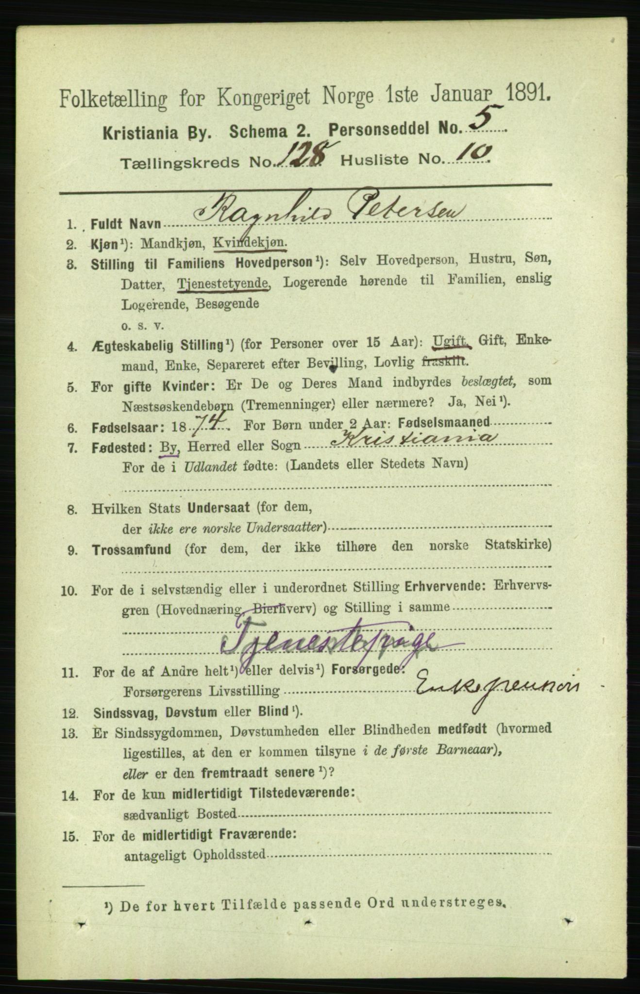 RA, 1891 census for 0301 Kristiania, 1891, p. 68864