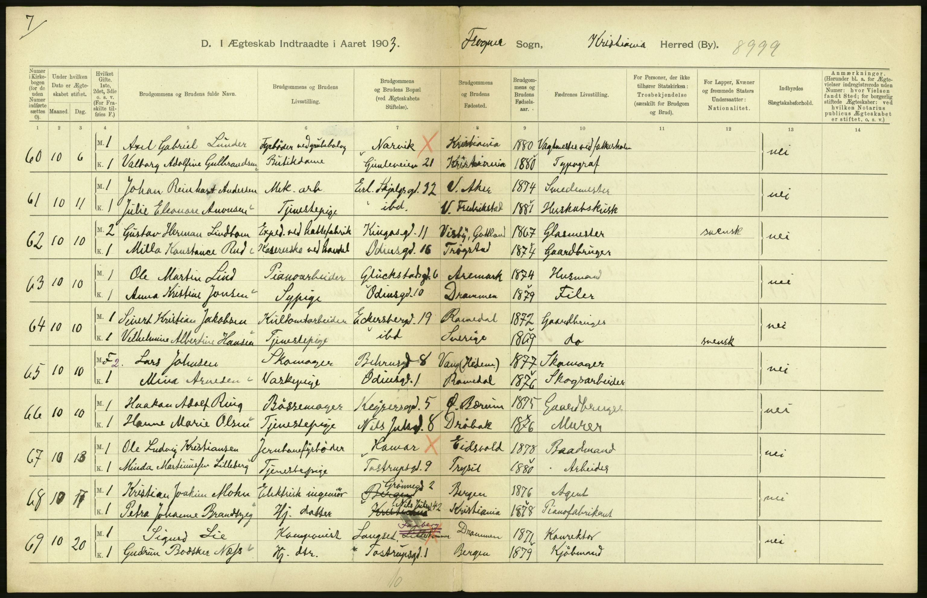 Statistisk sentralbyrå, Sosiodemografiske emner, Befolkning, AV/RA-S-2228/D/Df/Dfa/Dfaa/L0004: Kristiania: Gifte, døde, 1903, p. 682