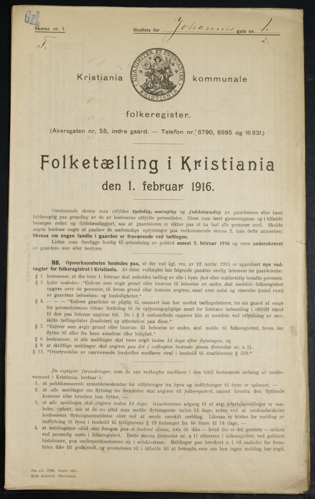 OBA, Municipal Census 1916 for Kristiania, 1916, p. 48247