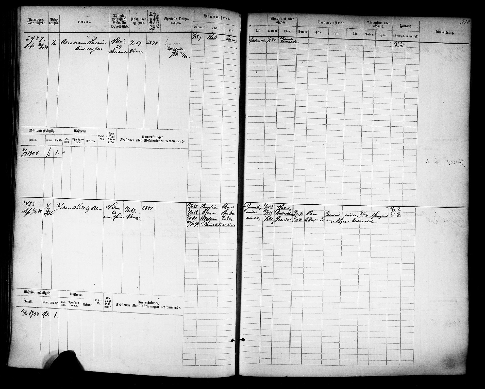 Farsund mønstringskrets, AV/SAK-2031-0017/F/Fb/L0019: Hovedrulle nr 3067-3832, Z-11, 1882-1922, p. 217