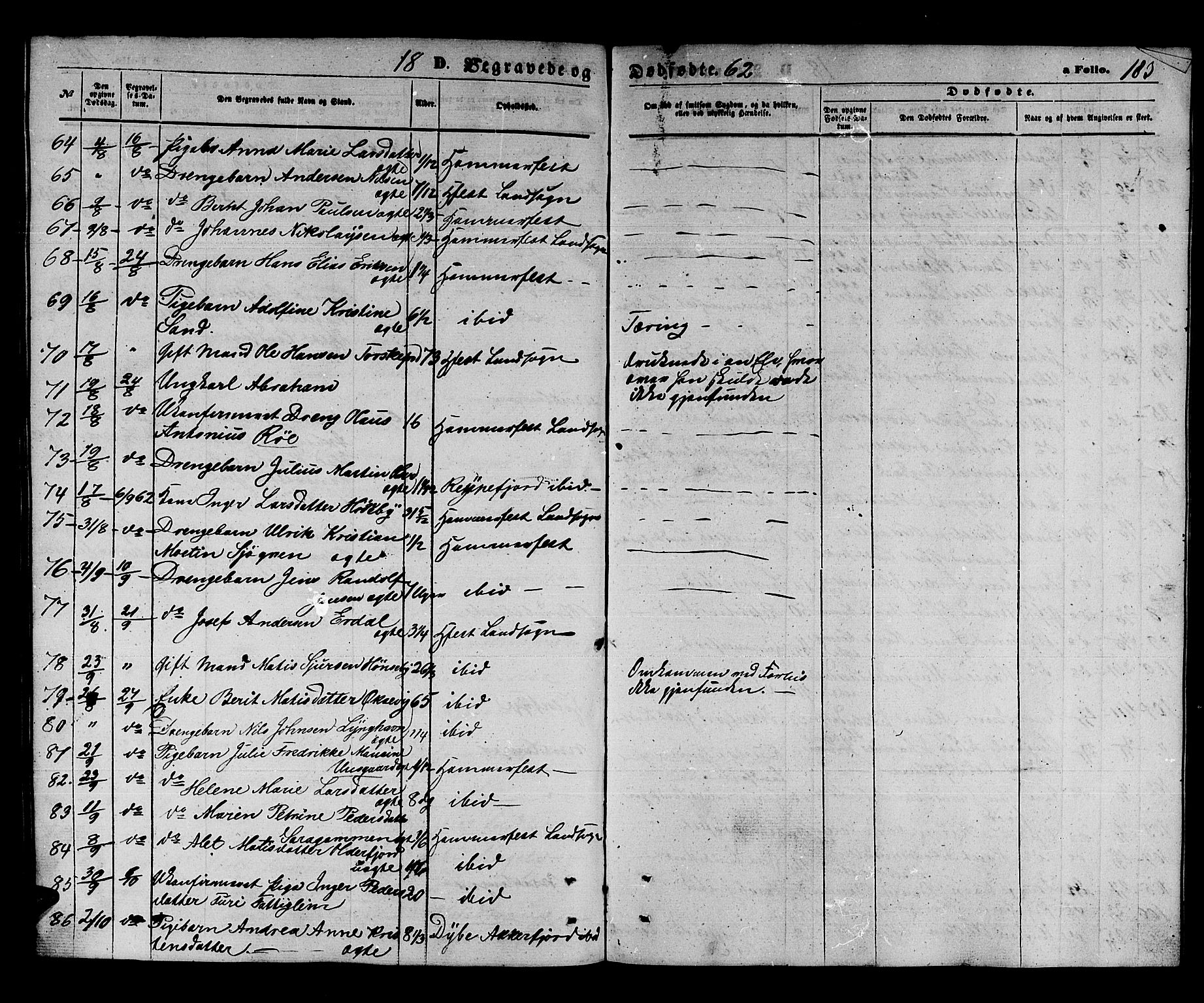 Hammerfest sokneprestkontor, AV/SATØ-S-1347/H/Hb/L0003.klokk: Parish register (copy) no. 3 /1, 1862-1868, p. 183