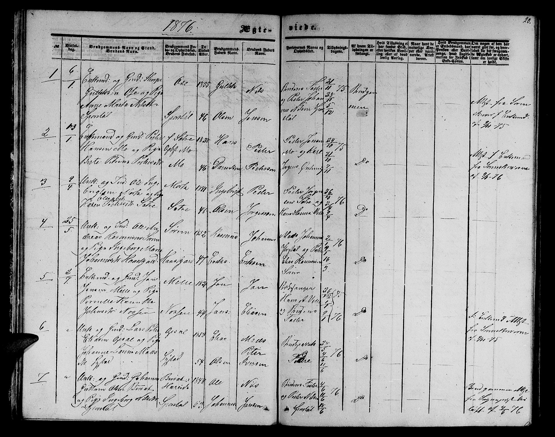 Ministerialprotokoller, klokkerbøker og fødselsregistre - Møre og Romsdal, SAT/A-1454/513/L0188: Parish register (copy) no. 513C02, 1865-1882, p. 20