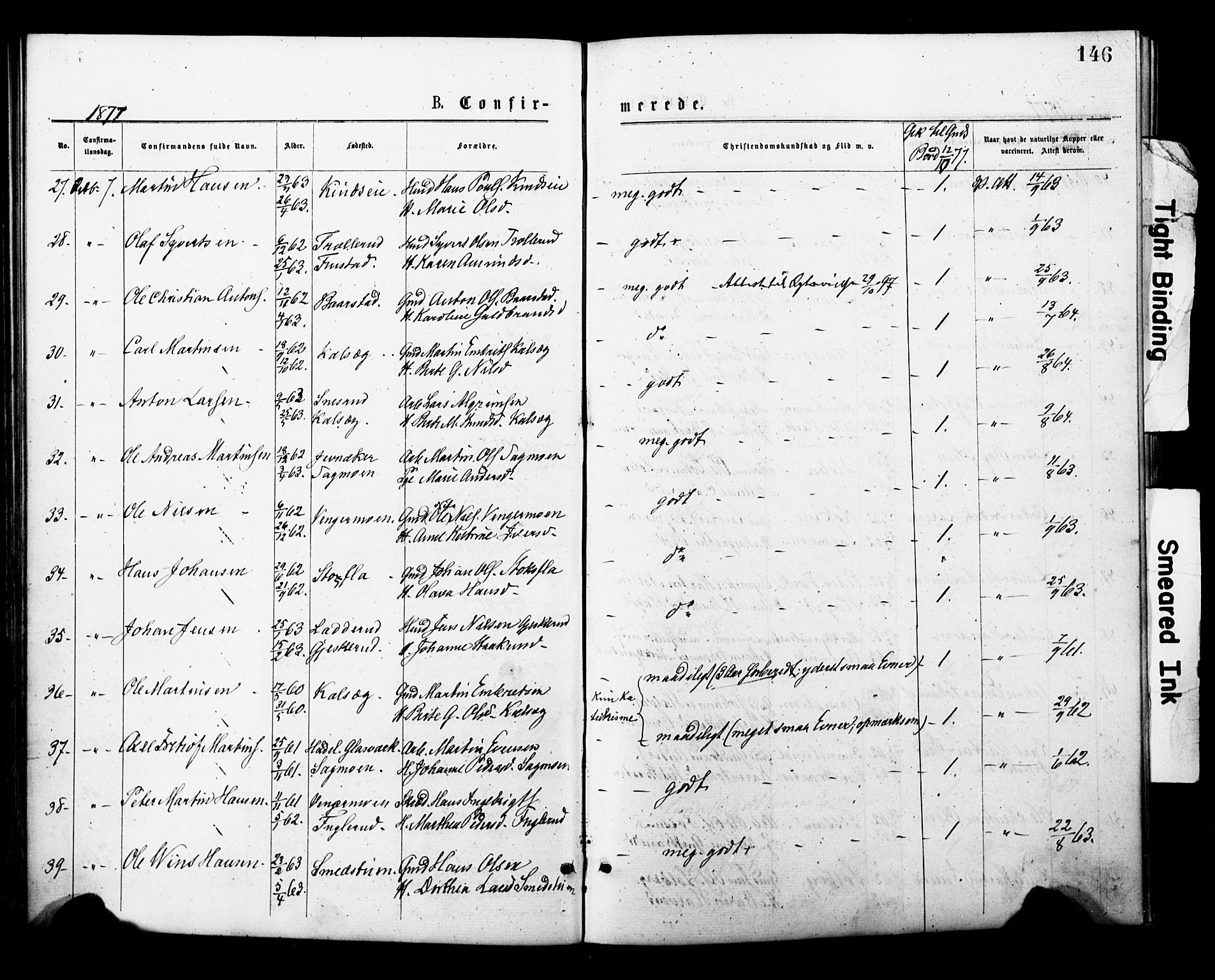 Eidsvoll prestekontor Kirkebøker, AV/SAO-A-10888/F/Fa/L0001: Parish register (official) no. I 1, 1877-1881, p. 146