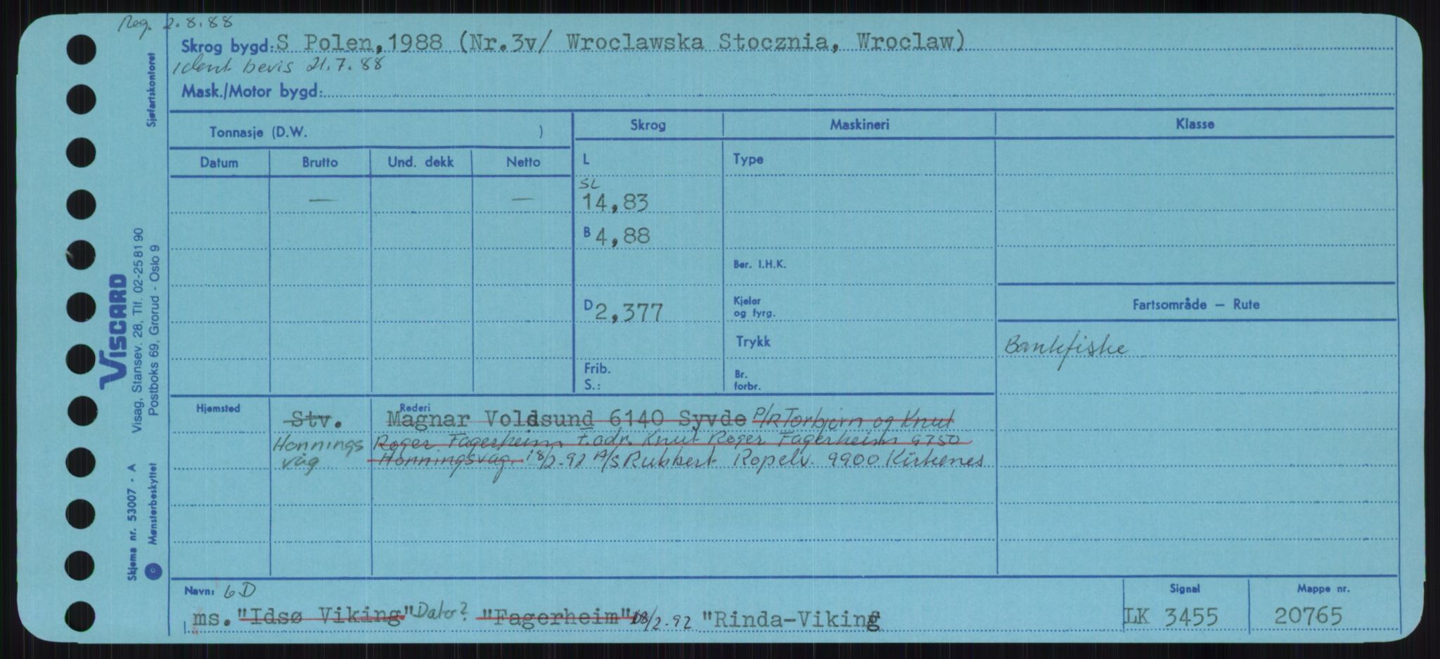 Sjøfartsdirektoratet med forløpere, Skipsmålingen, RA/S-1627/H/Ha/L0004/0002: Fartøy, Mas-R / Fartøy, Odin-R, p. 695