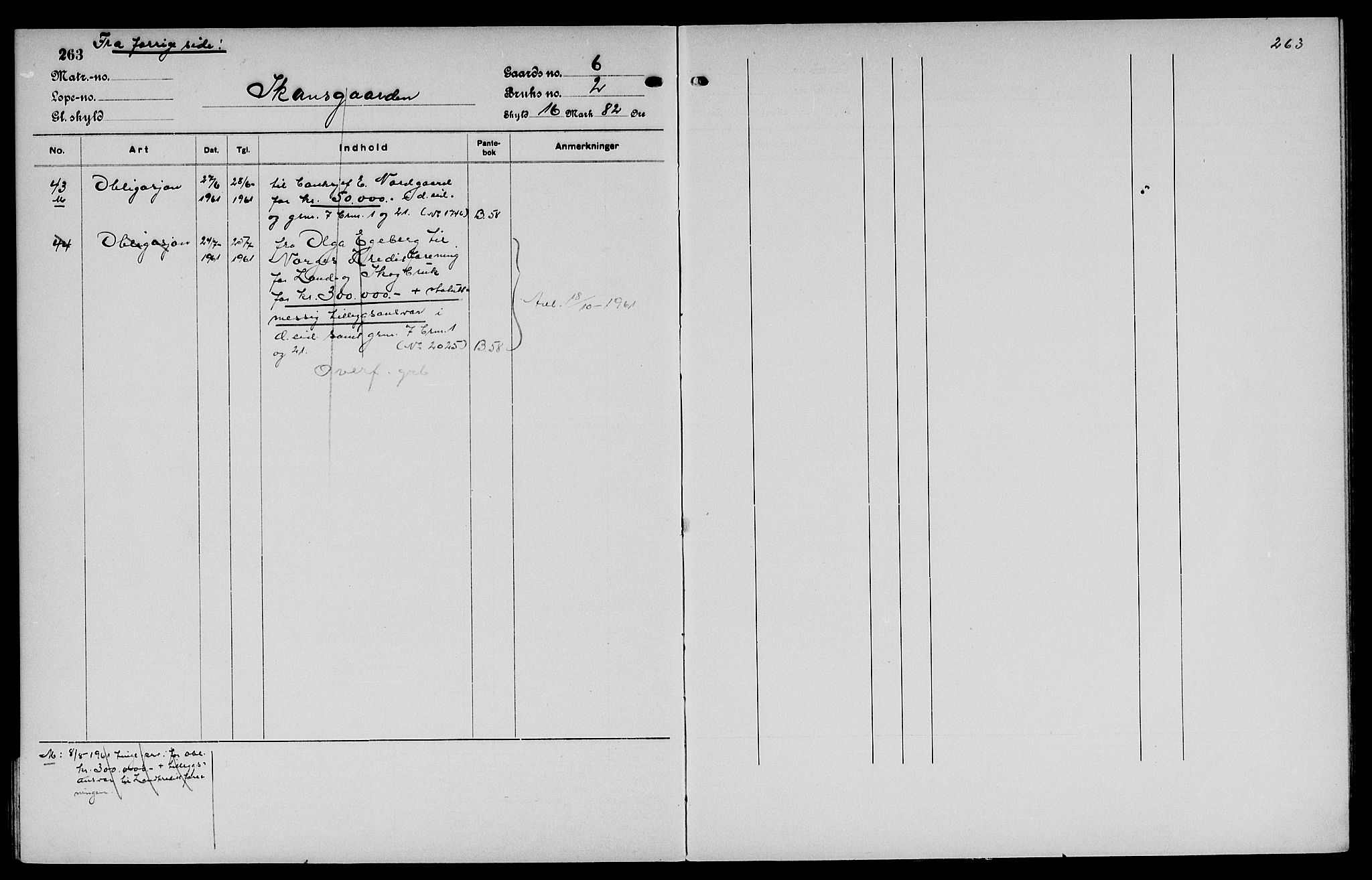 Vinger og Odal sorenskriveri, SAH/TING-022/H/Ha/Hac/Hacc/L0001: Mortgage register no. 3.1, 1923, p. 263