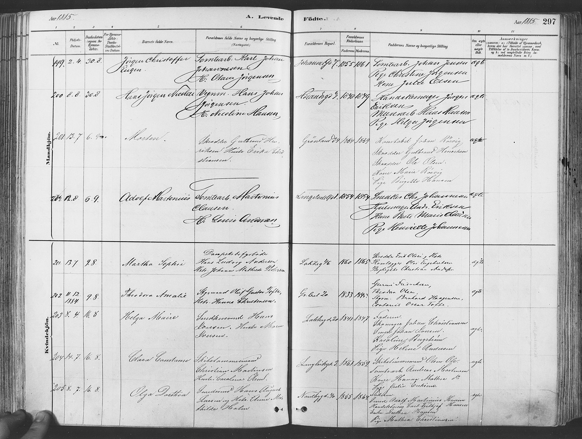 Grønland prestekontor Kirkebøker, SAO/A-10848/F/Fa/L0007: Parish register (official) no. 7, 1878-1888, p. 297
