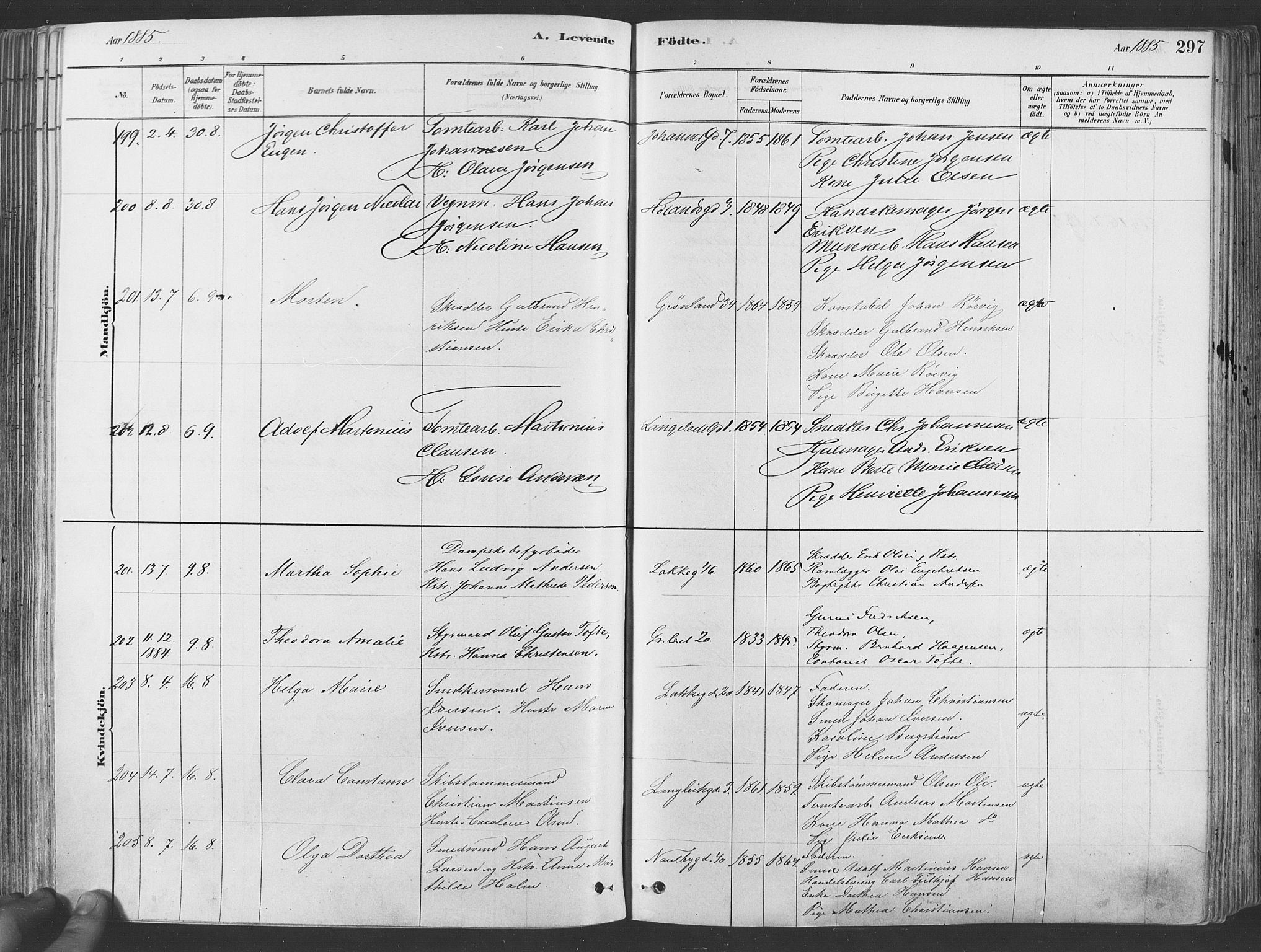 Grønland prestekontor Kirkebøker, AV/SAO-A-10848/F/Fa/L0007: Parish register (official) no. 7, 1878-1888, p. 297