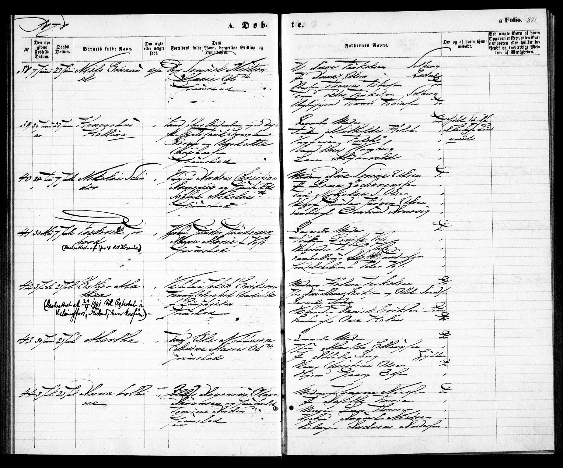Grimstad sokneprestkontor, AV/SAK-1111-0017/F/Fa/L0002: Parish register (official) no. A 1, 1869-1881, p. 80
