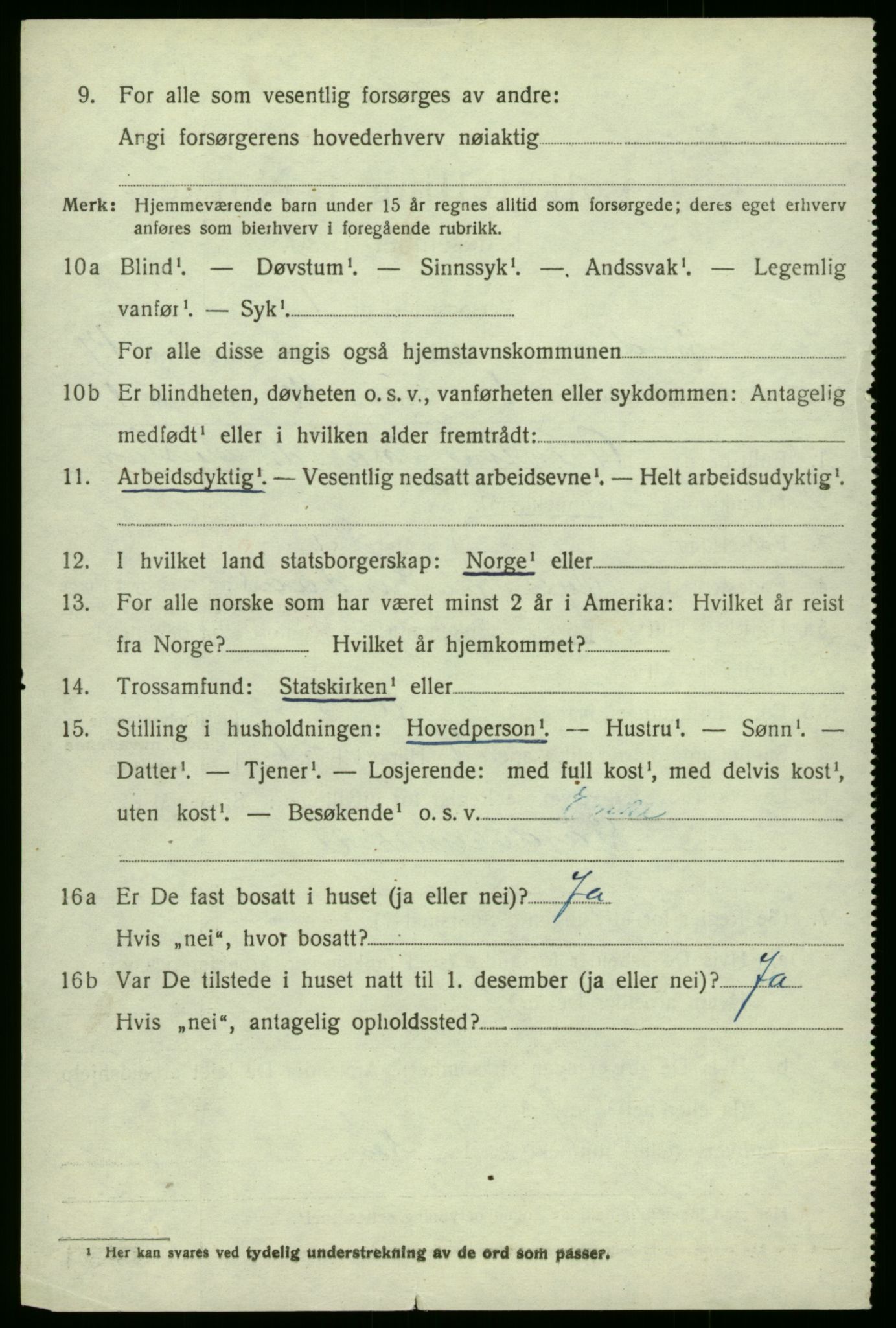 SAB, 1920 census for Lindås, 1920, p. 8986