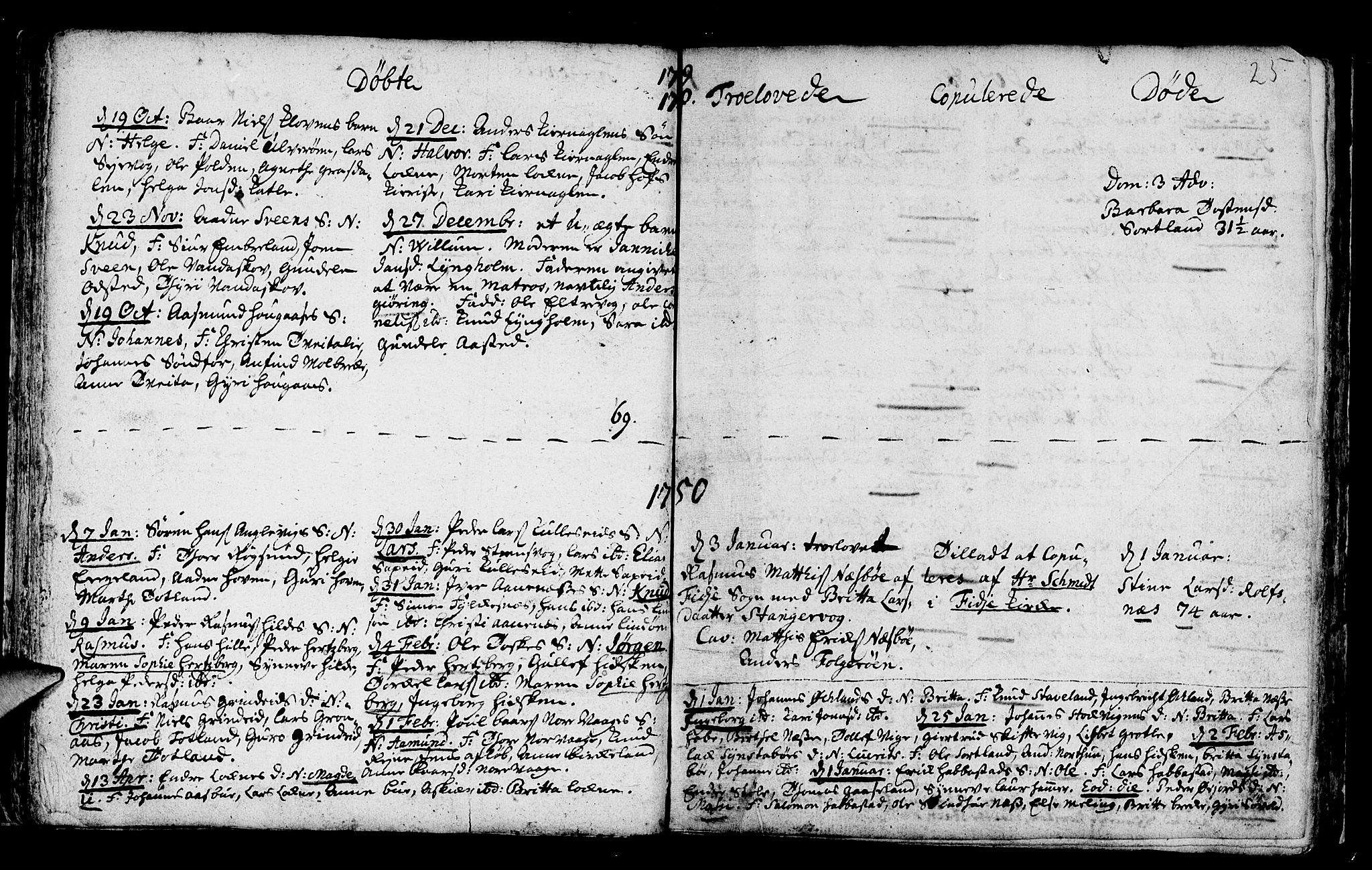 Finnås sokneprestembete, AV/SAB-A-99925/H/Ha/Haa/Haaa/L0002: Parish register (official) no. A 2, 1744-1764, p. 25