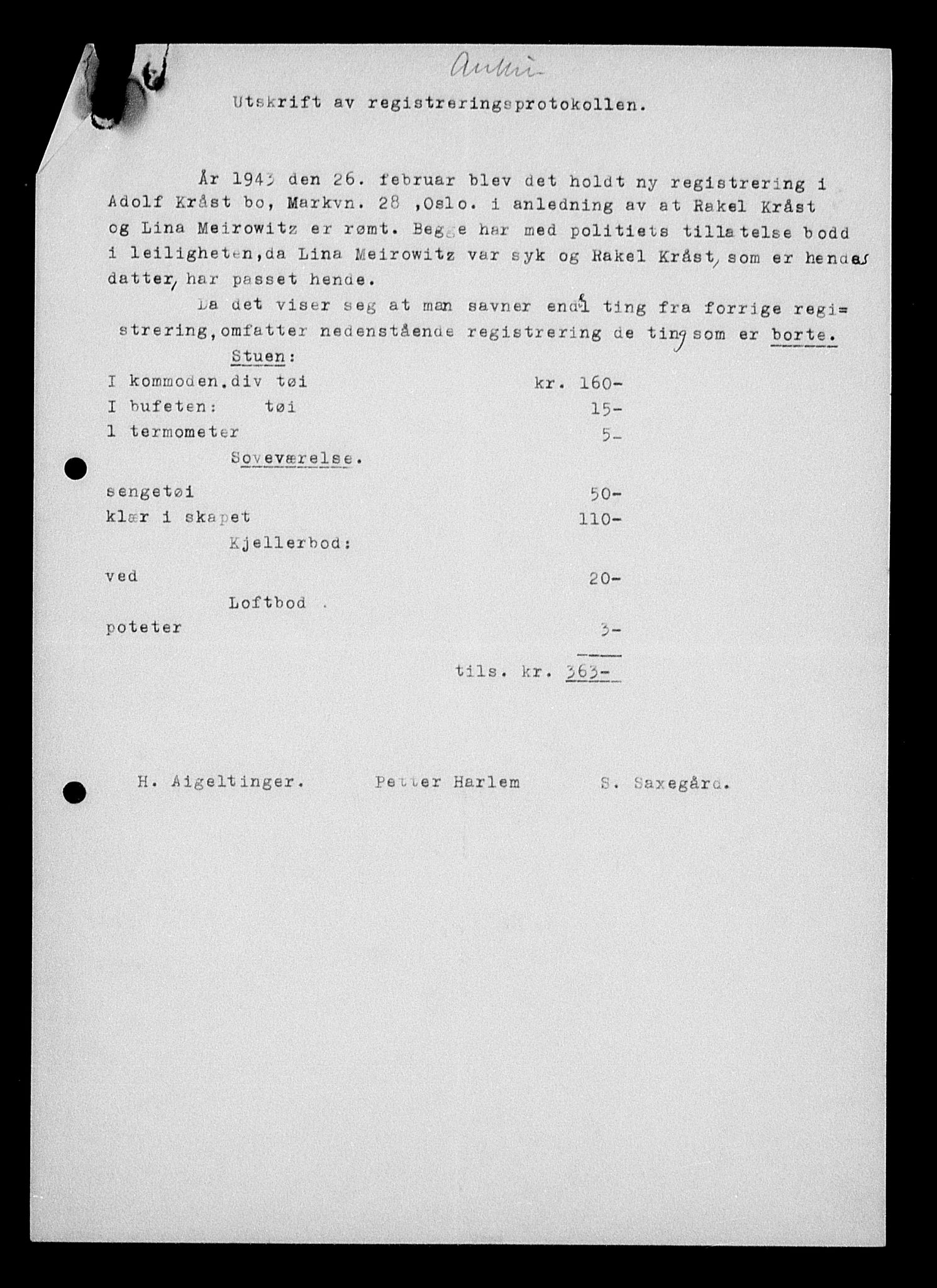 Justisdepartementet, Tilbakeføringskontoret for inndratte formuer, AV/RA-S-1564/H/Hc/Hcc/L0954: --, 1945-1947, p. 273