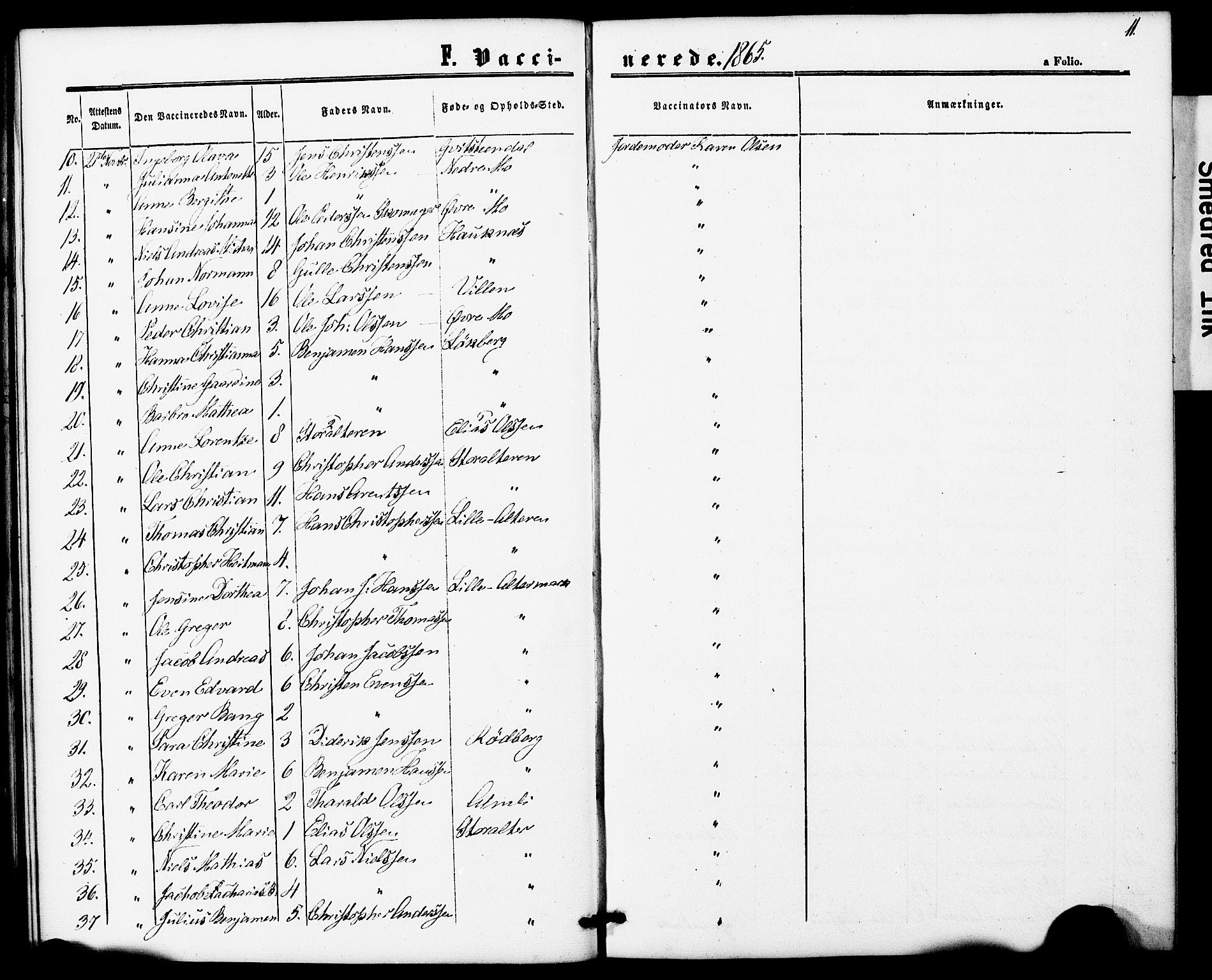 Ministerialprotokoller, klokkerbøker og fødselsregistre - Nordland, AV/SAT-A-1459/827/L0397: Parish register (official) no. 827A09, 1862-1876, p. 11