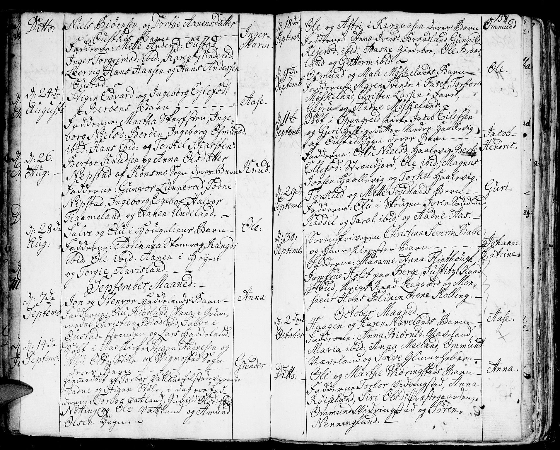 Lyngdal sokneprestkontor, SAK/1111-0029/F/Fa/Fac/L0001: Parish register (official) no. A 1, 1727-1779, p. 158