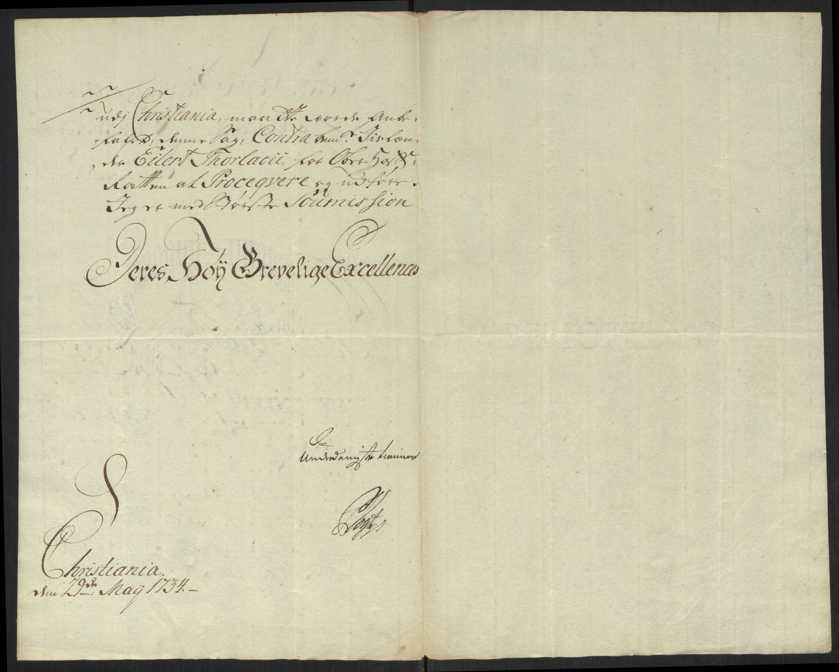 Stattholderembetet 1572-1771, AV/RA-EA-2870/Ef/L0107: Brev fra embetsmenn og andre, 1733-1734, p. 263