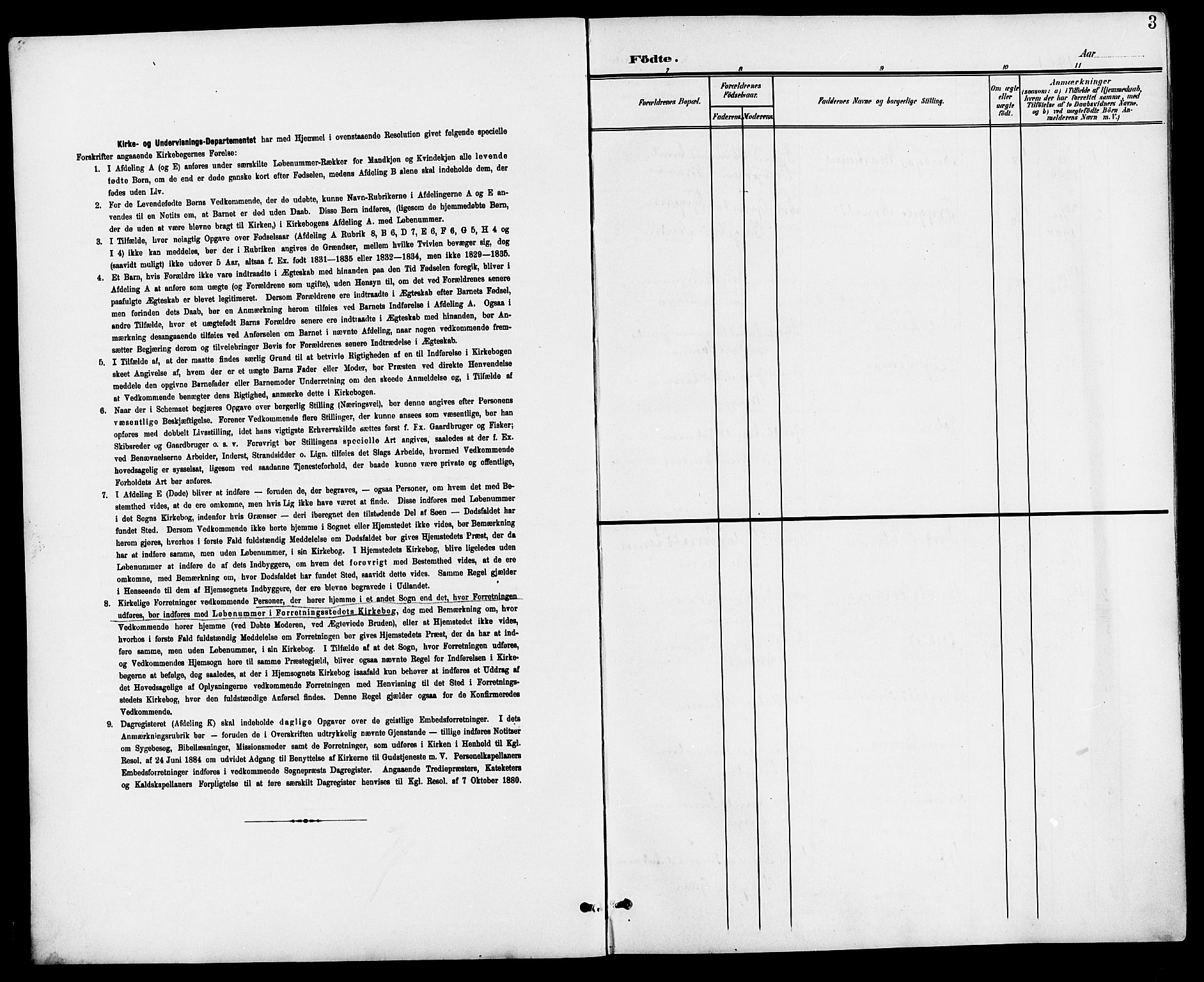 Dypvåg sokneprestkontor, AV/SAK-1111-0007/F/Fb/Fba/L0014: Parish register (copy) no. B 14, 1901-1922, p. 3