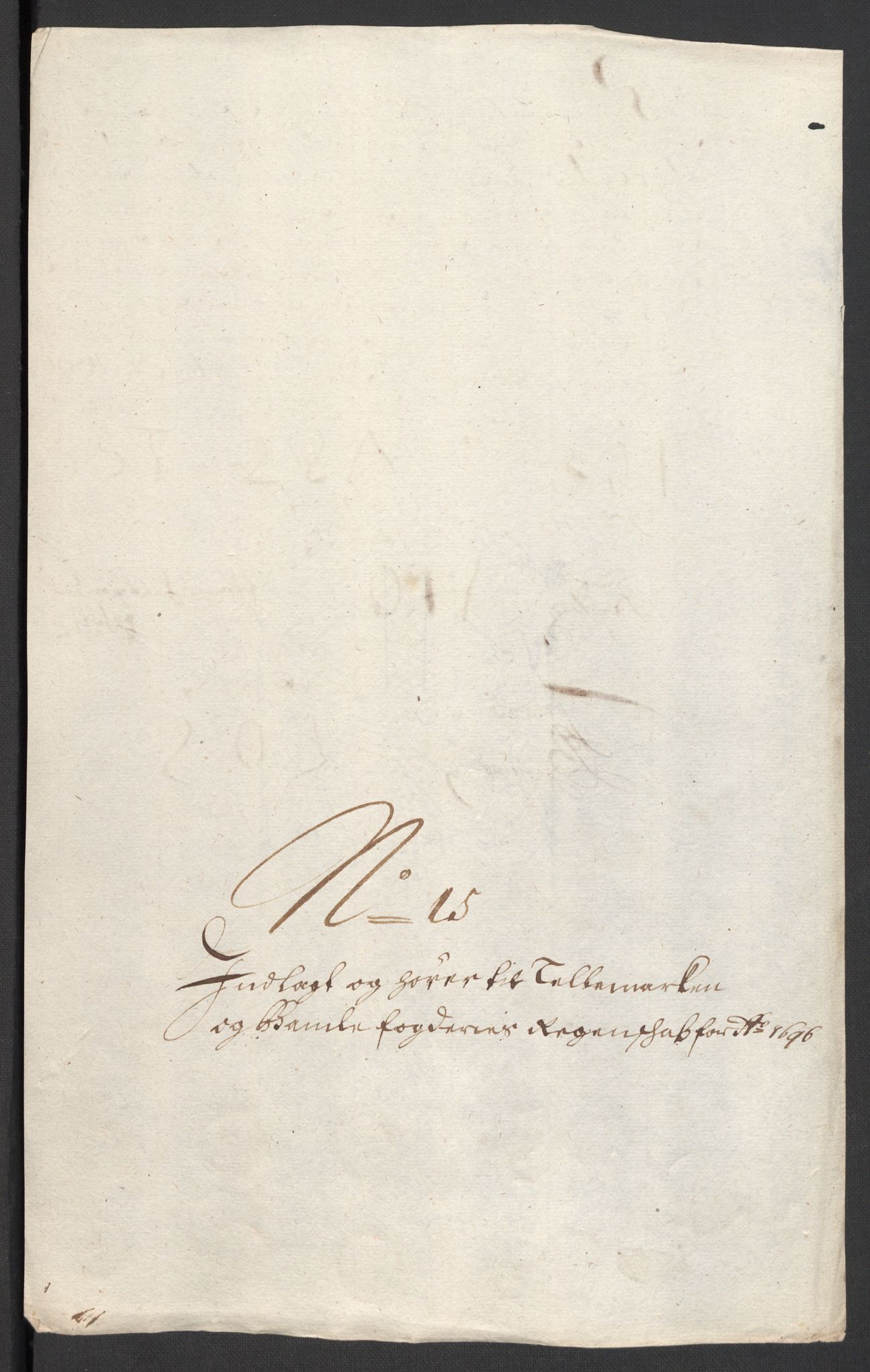 Rentekammeret inntil 1814, Reviderte regnskaper, Fogderegnskap, RA/EA-4092/R36/L2095: Fogderegnskap Øvre og Nedre Telemark og Bamble, 1696, p. 169