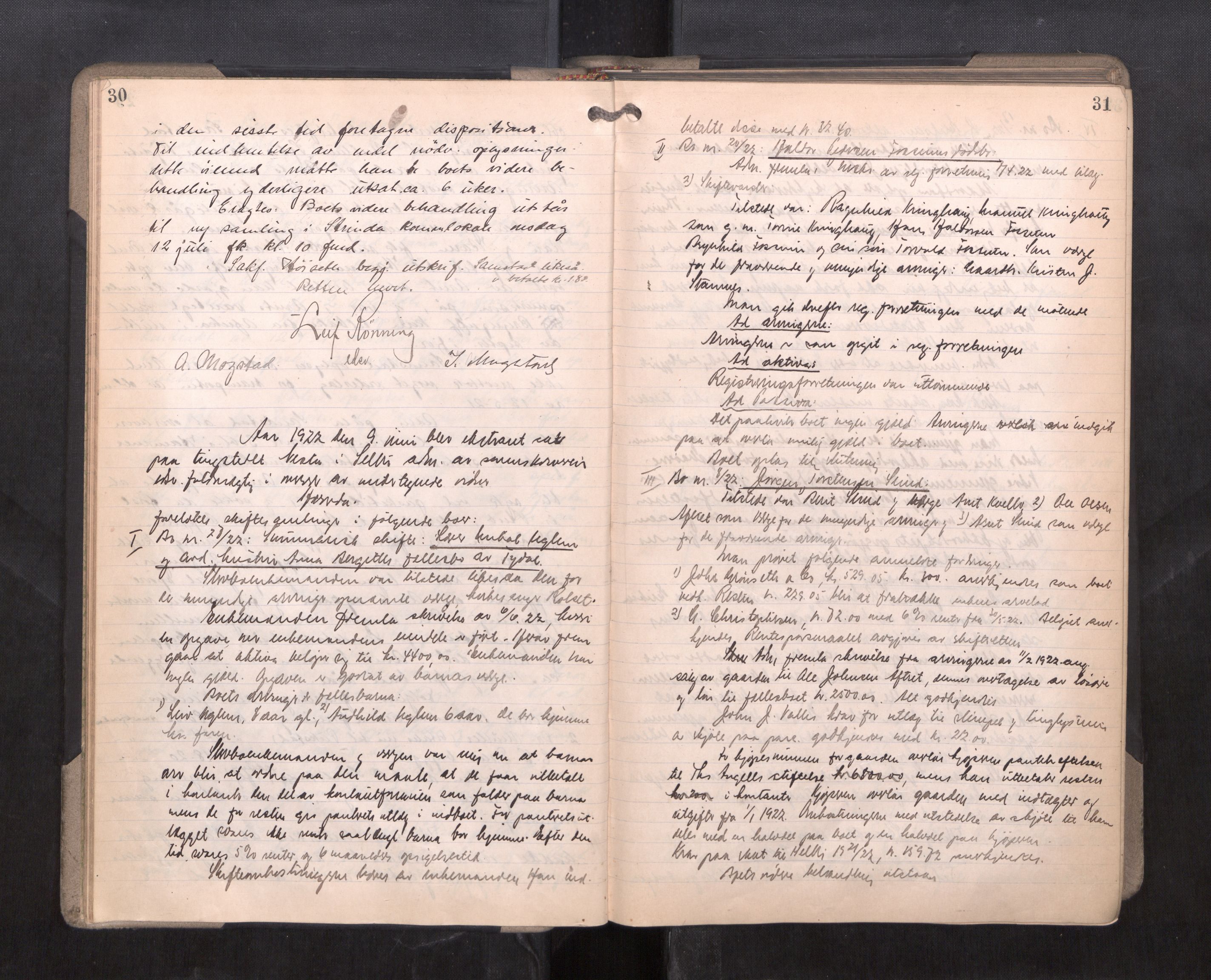 Strinda og Selbu sorenskriveri, AV/SAT-A-0015/3/3B/L0014: Skifteforhandlingsprot. 14, 1922-1924, p. 30-31
