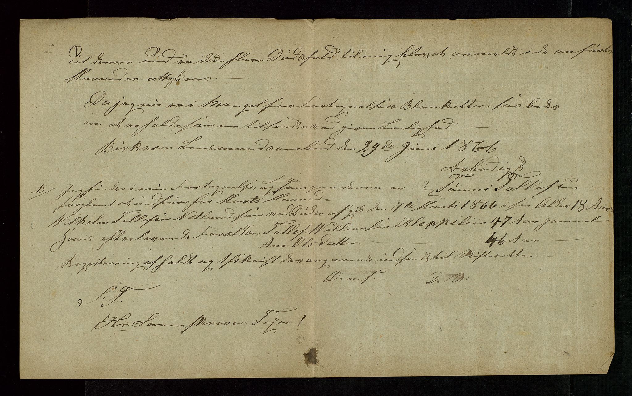 Jæren og Dalane sorenskriveri, AV/SAST-A-100306/5/52AB/L0004: DØDSFALL-LISTER DALANE, 1865-1868, p. 15