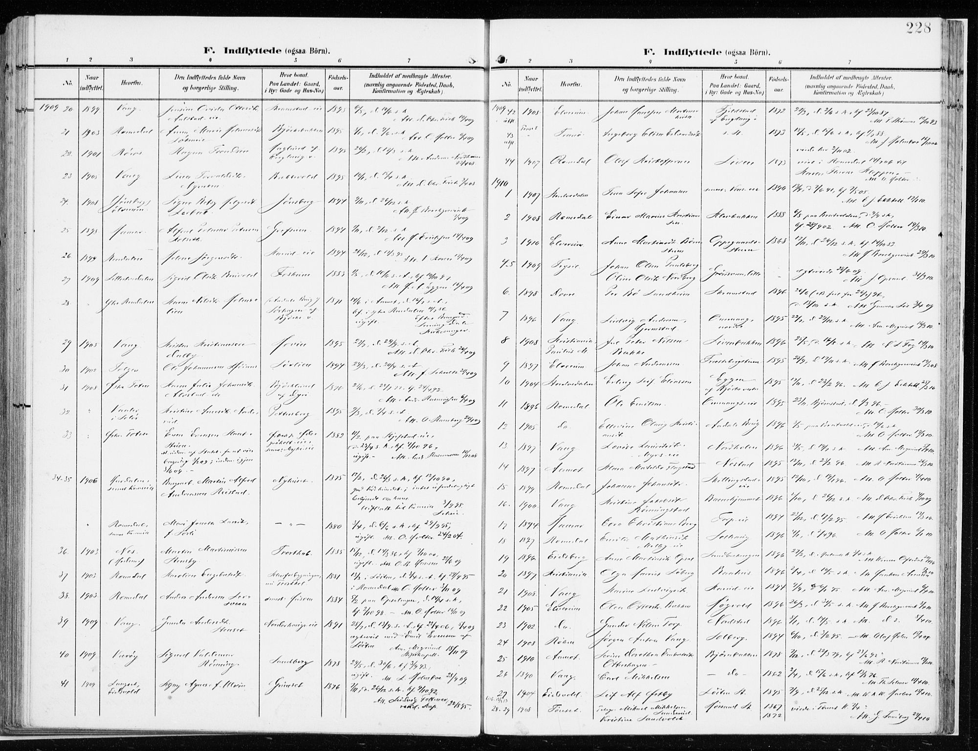 Løten prestekontor, SAH/PREST-022/K/Ka/L0011: Parish register (official) no. 11, 1908-1917, p. 228