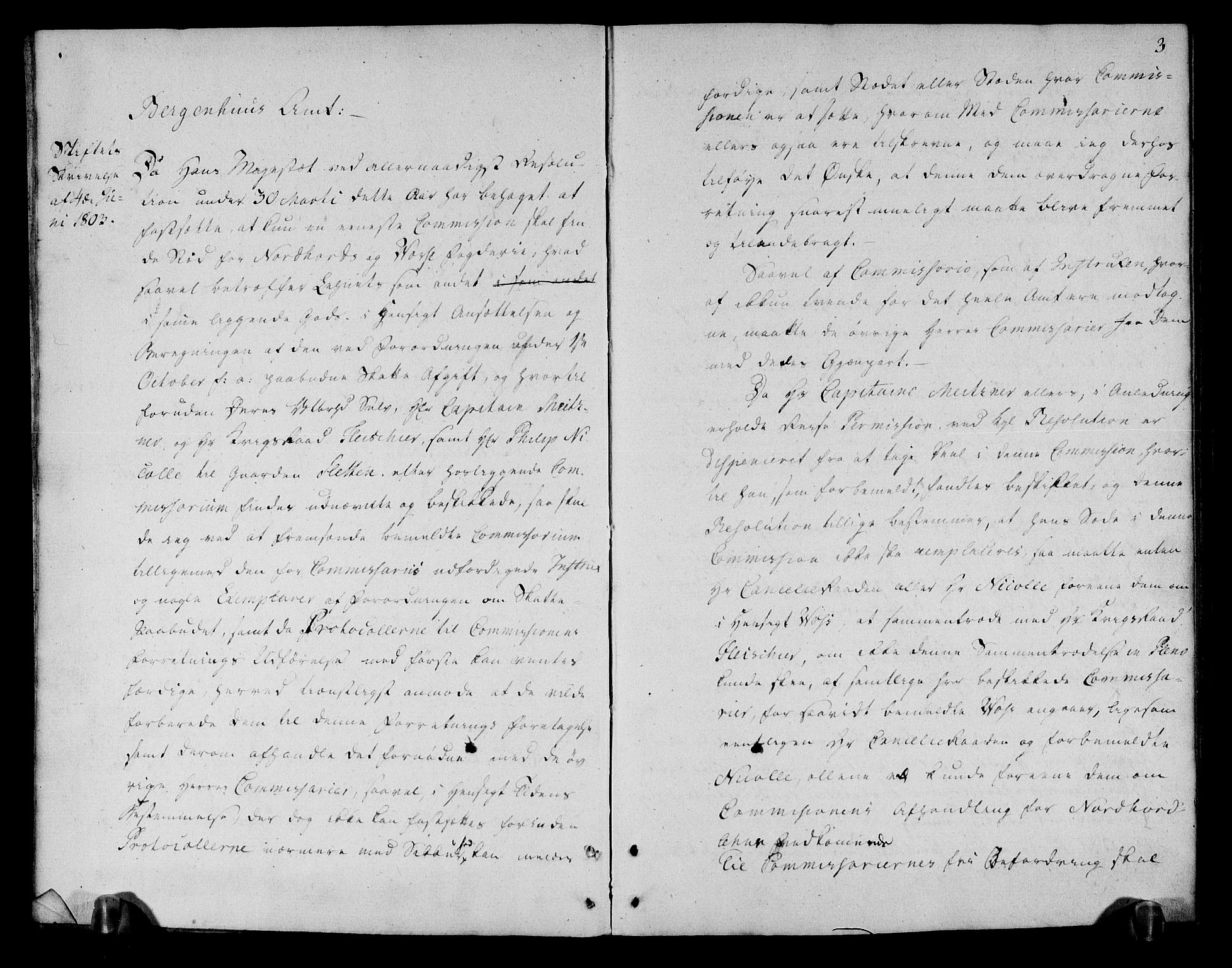 Rentekammeret inntil 1814, Realistisk ordnet avdeling, AV/RA-EA-4070/N/Ne/Nea/L0110: Nordhordland og Voss fogderi. Deliberasjonsprotokoll, 1803, p. 5