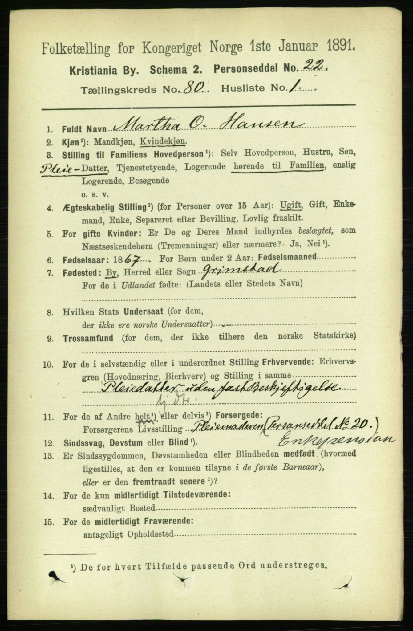 RA, 1891 census for 0301 Kristiania, 1891, p. 41293