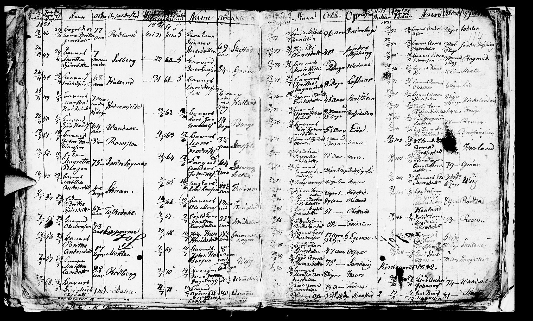 Haus sokneprestembete, SAB/A-75601/H/Hab: Parish register (copy) no. A 1, 1830-1855, p. 114