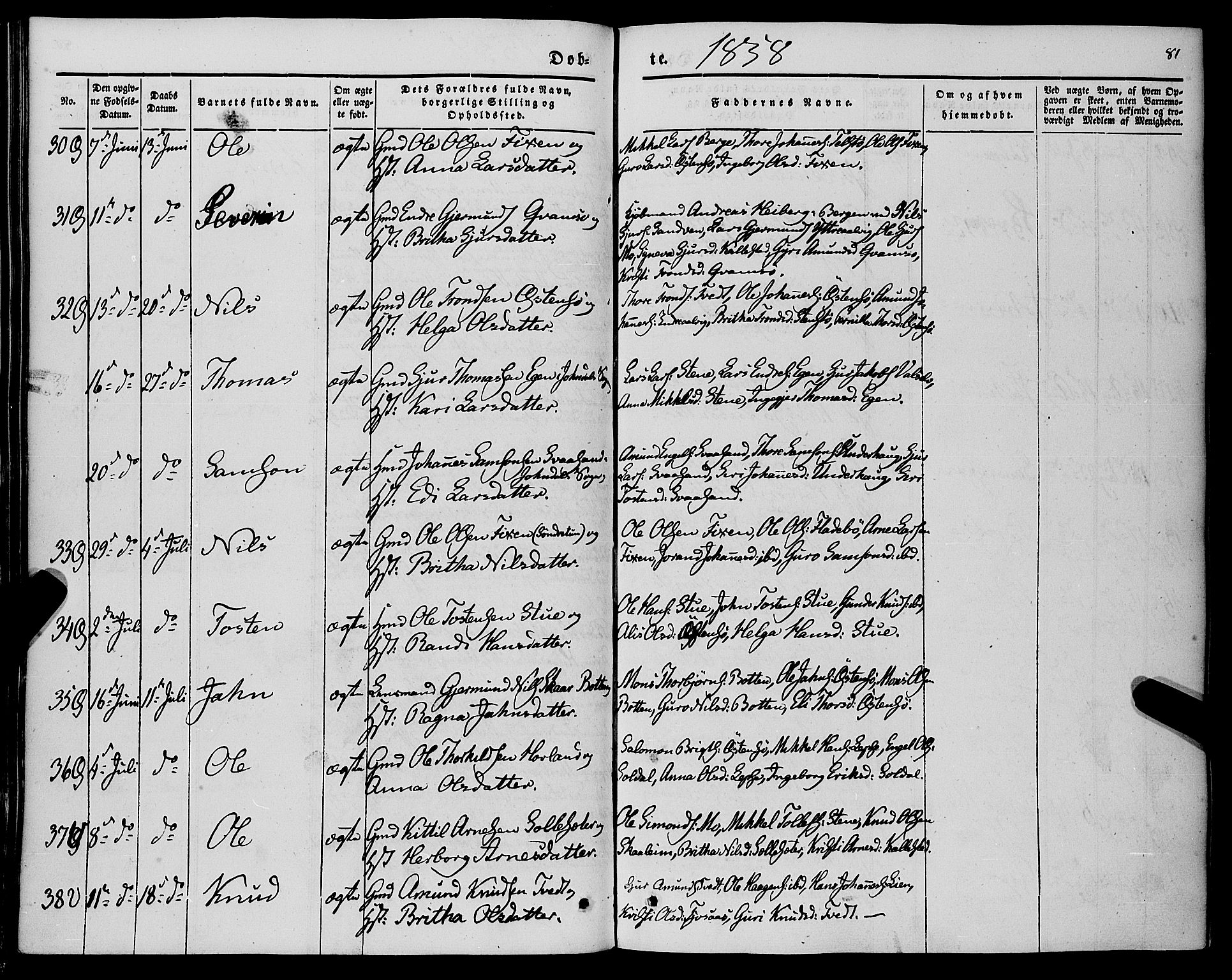 Kvam sokneprestembete, AV/SAB-A-76201/H/Haa: Parish register (official) no. A 8, 1844-1863, p. 81