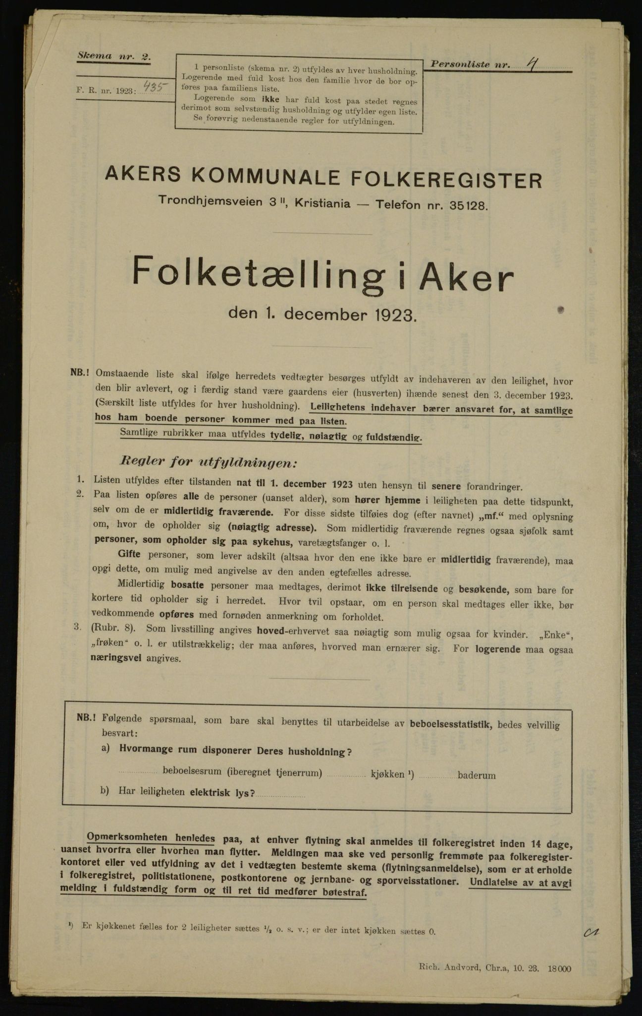 , Municipal Census 1923 for Aker, 1923, p. 39242