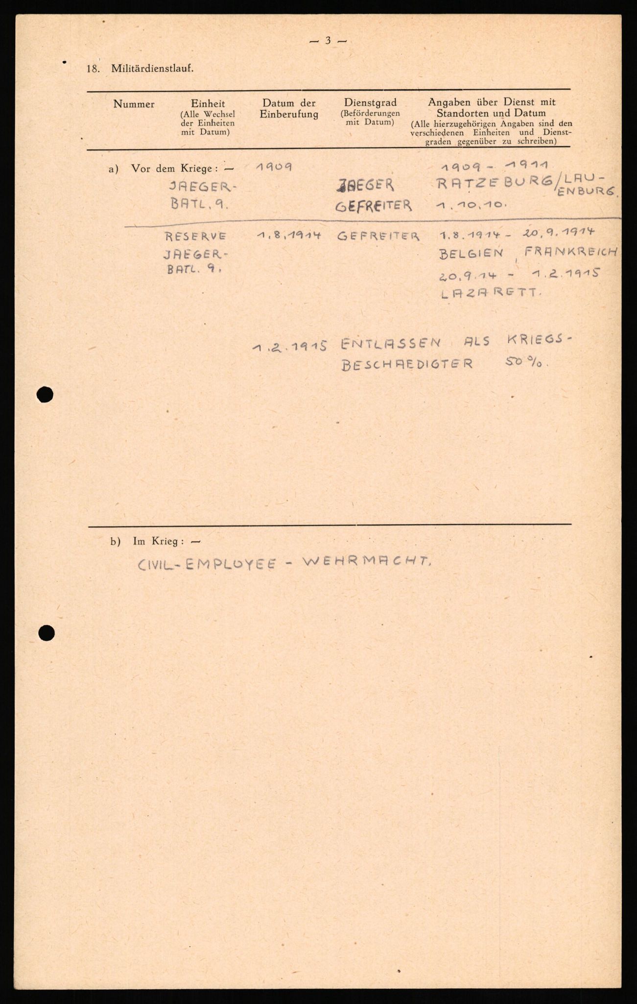 Forsvaret, Forsvarets overkommando II, AV/RA-RAFA-3915/D/Db/L0031: CI Questionaires. Tyske okkupasjonsstyrker i Norge. Tyskere., 1945-1946, p. 12