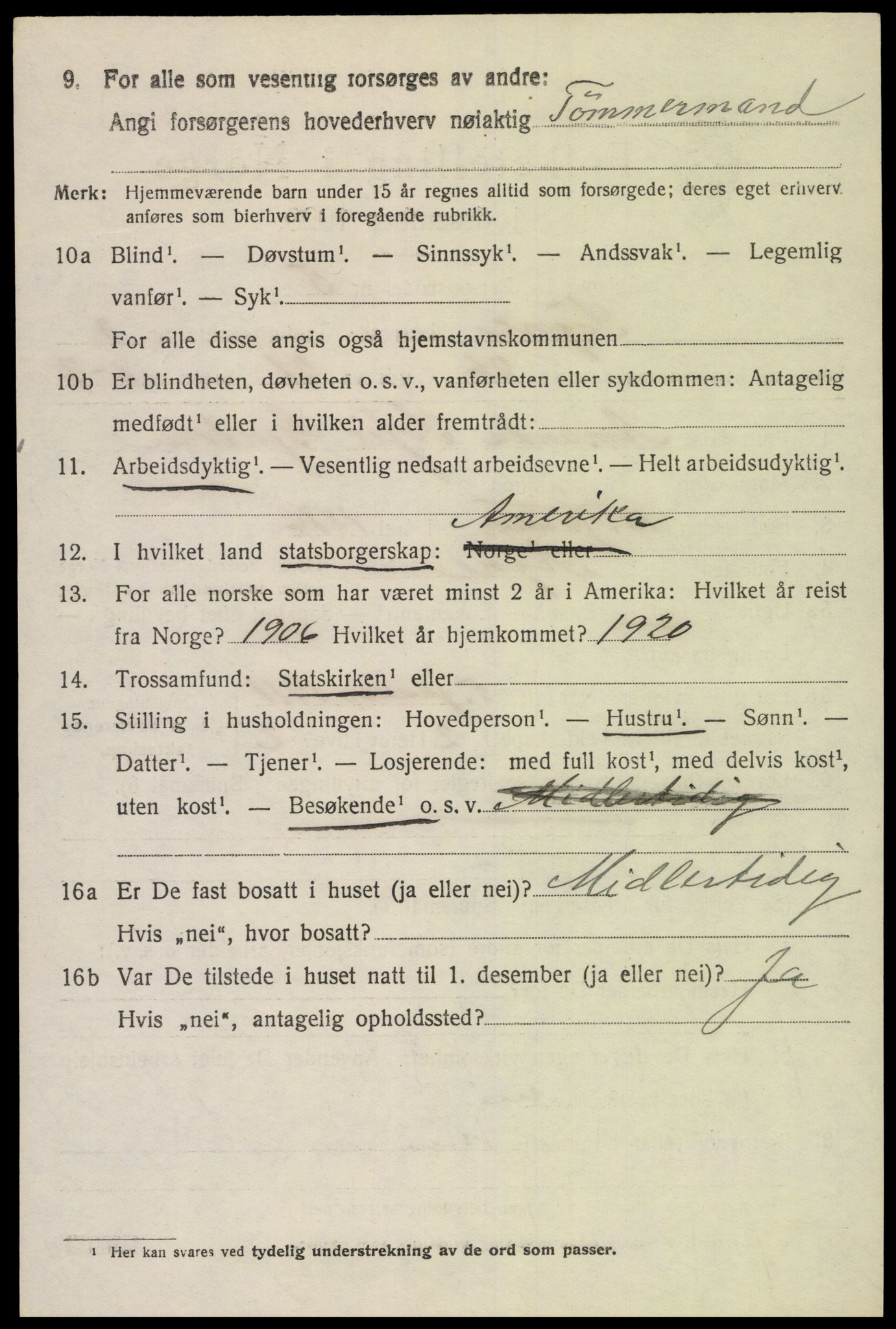 SAK, 1920 census for Søgne, 1920, p. 1860