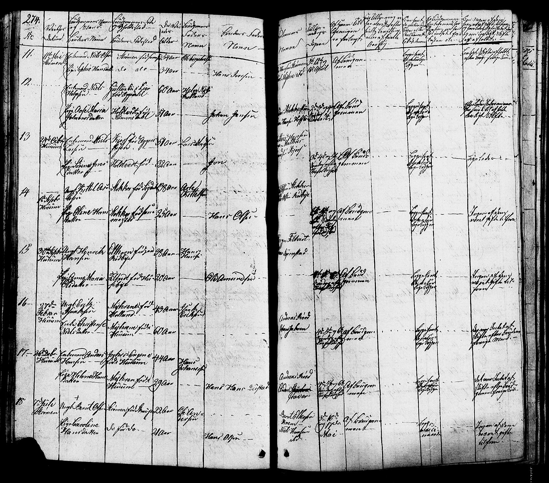 Hurum kirkebøker, AV/SAKO-A-229/G/Ga/L0002: Parish register (copy) no. I 2, 1827-1857, p. 274