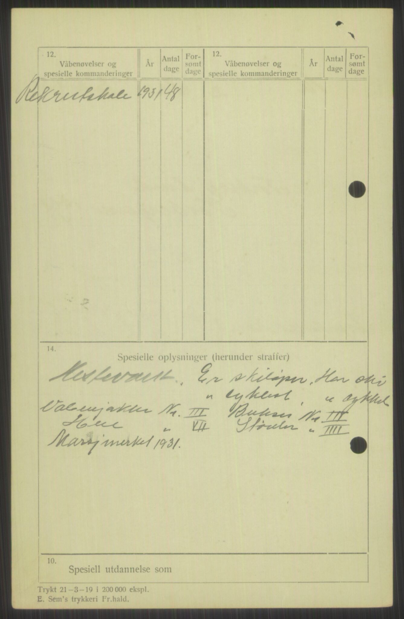 Forsvaret, Troms infanteriregiment nr. 16, AV/RA-RAFA-3146/P/Pa/L0015: Rulleblad for regimentets menige mannskaper, årsklasse 1931, 1931, p. 1154