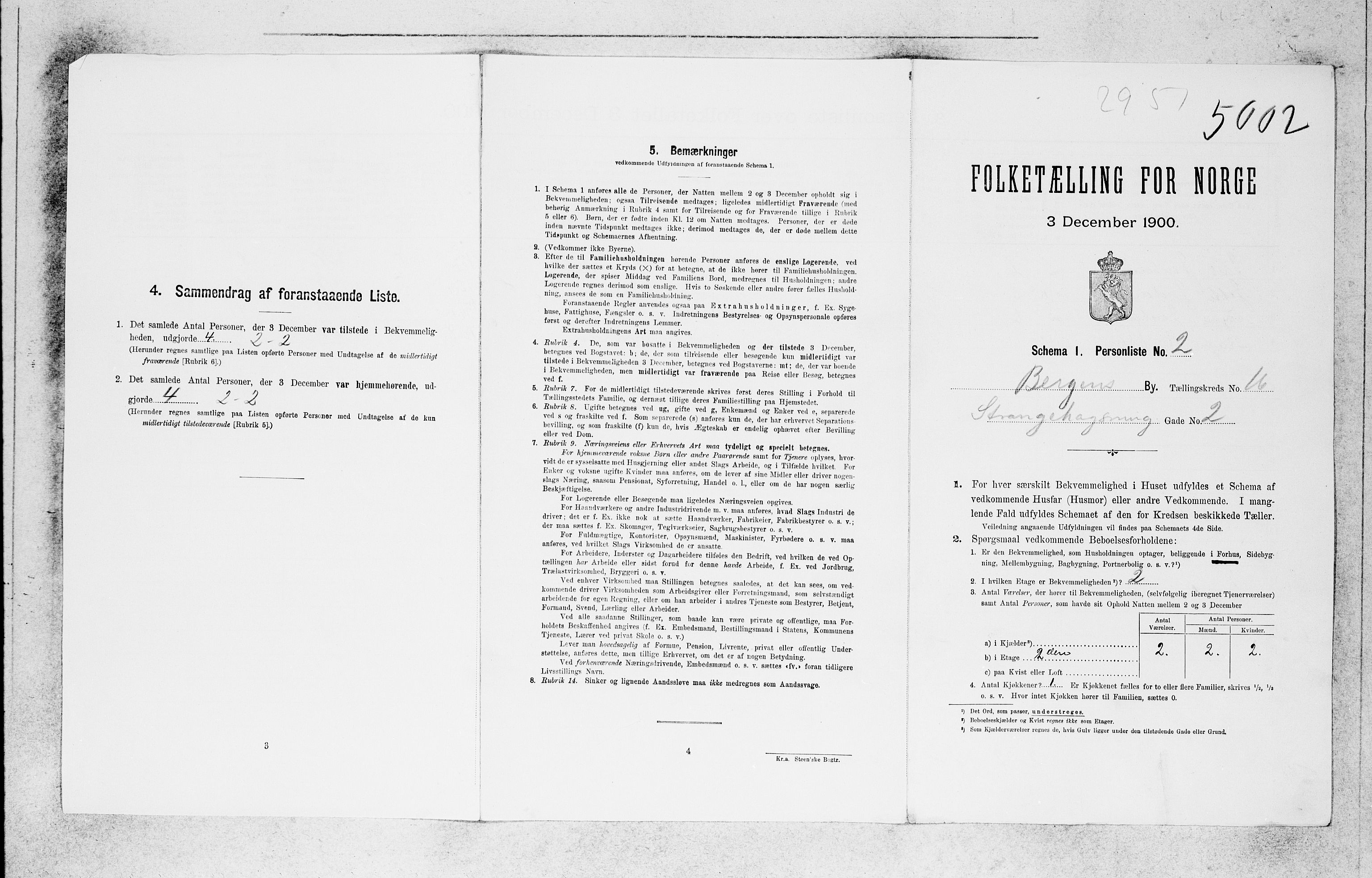 SAB, 1900 census for Bergen, 1900, p. 2945