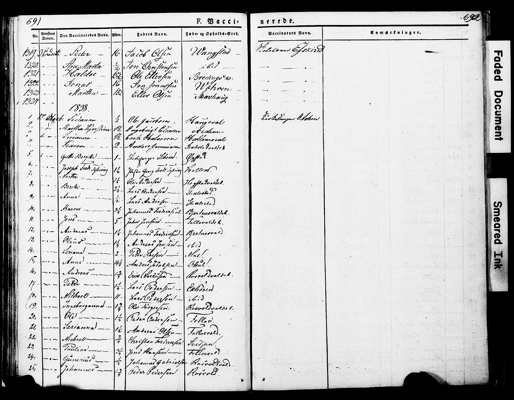 Ministerialprotokoller, klokkerbøker og fødselsregistre - Nord-Trøndelag, AV/SAT-A-1458/723/L0243: Parish register (official) no. 723A12, 1822-1851, p. 691-692