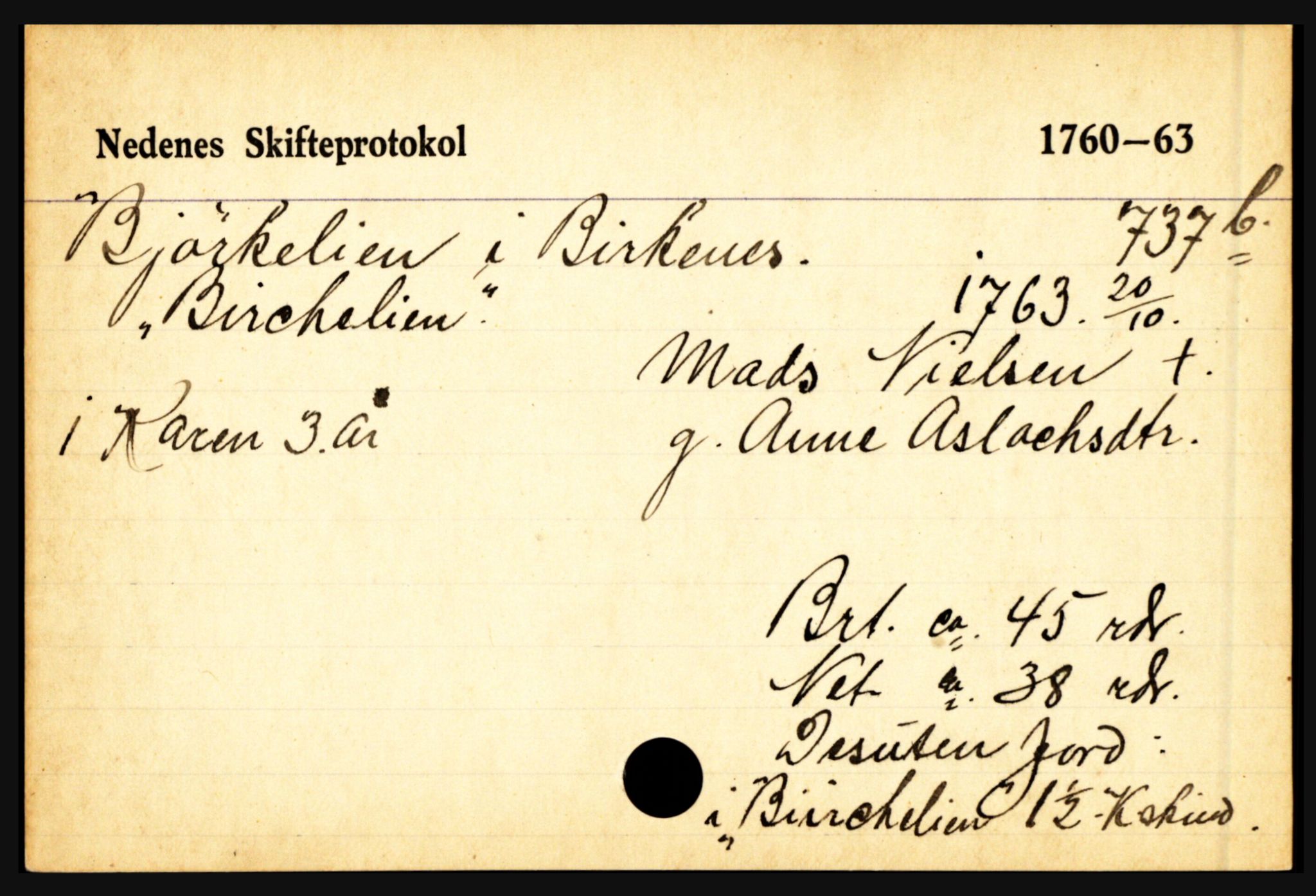 Nedenes sorenskriveri før 1824, AV/SAK-1221-0007/H, p. 2891