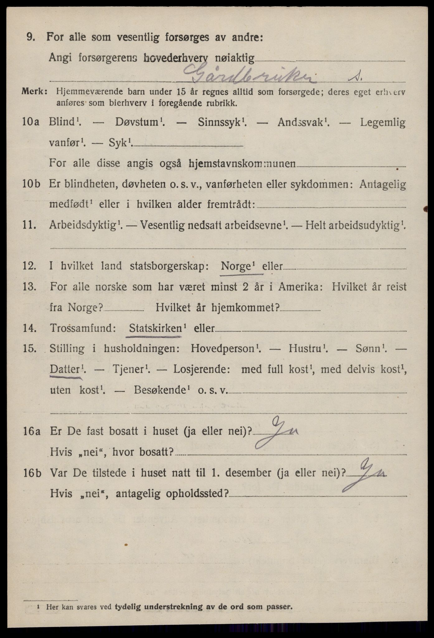 SAT, 1920 census for Hustad, 1920, p. 1534