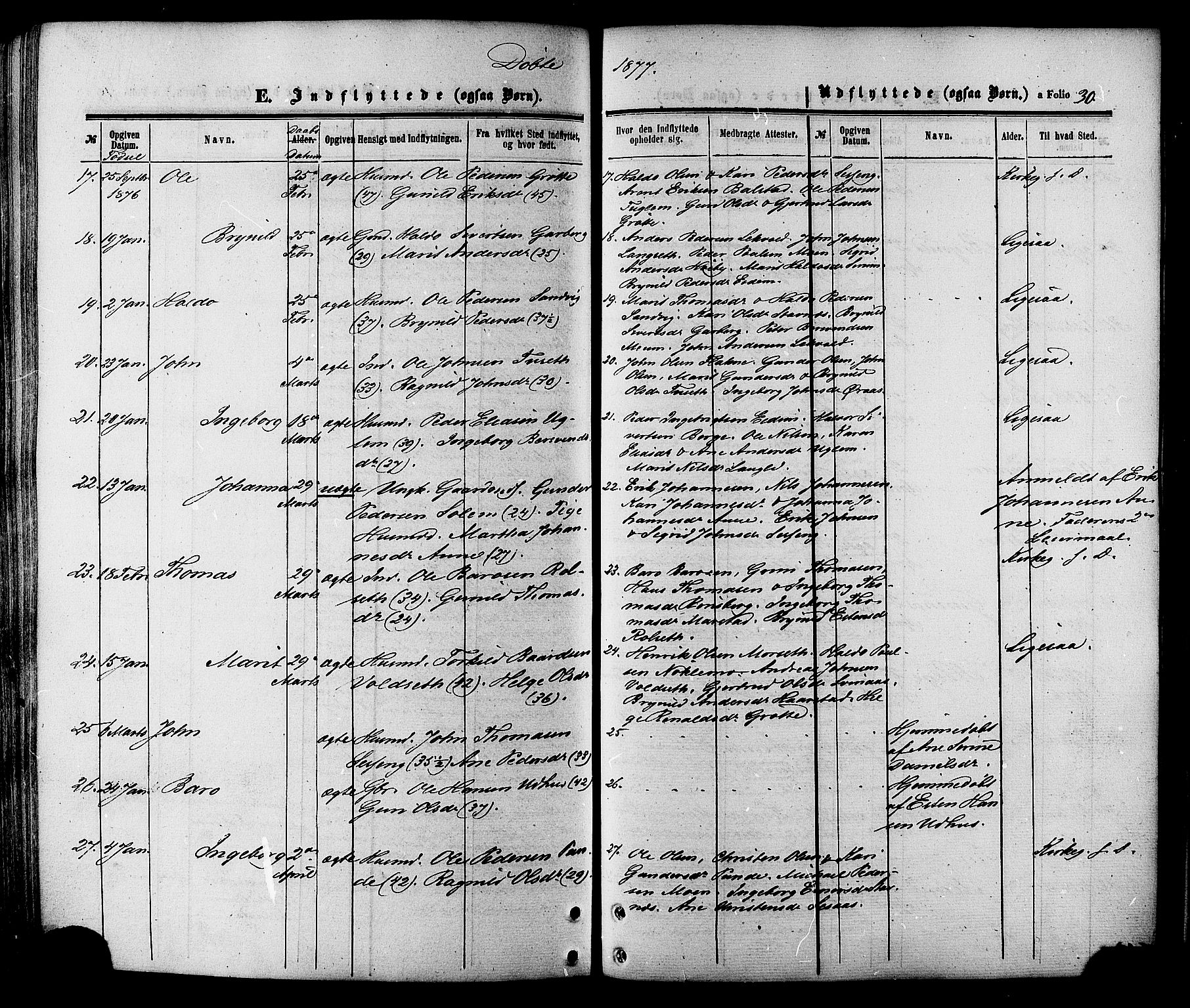 Ministerialprotokoller, klokkerbøker og fødselsregistre - Sør-Trøndelag, AV/SAT-A-1456/695/L1147: Parish register (official) no. 695A07, 1860-1877, p. 30